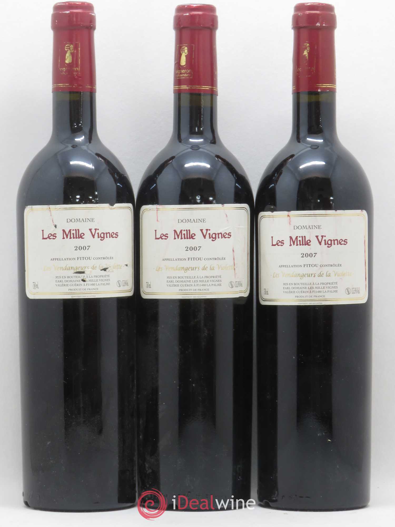 Fitou Les Vendangeurs de La Violette Domaine des Mille Vignes 2007 - Posten von 3 Flaschen - 0