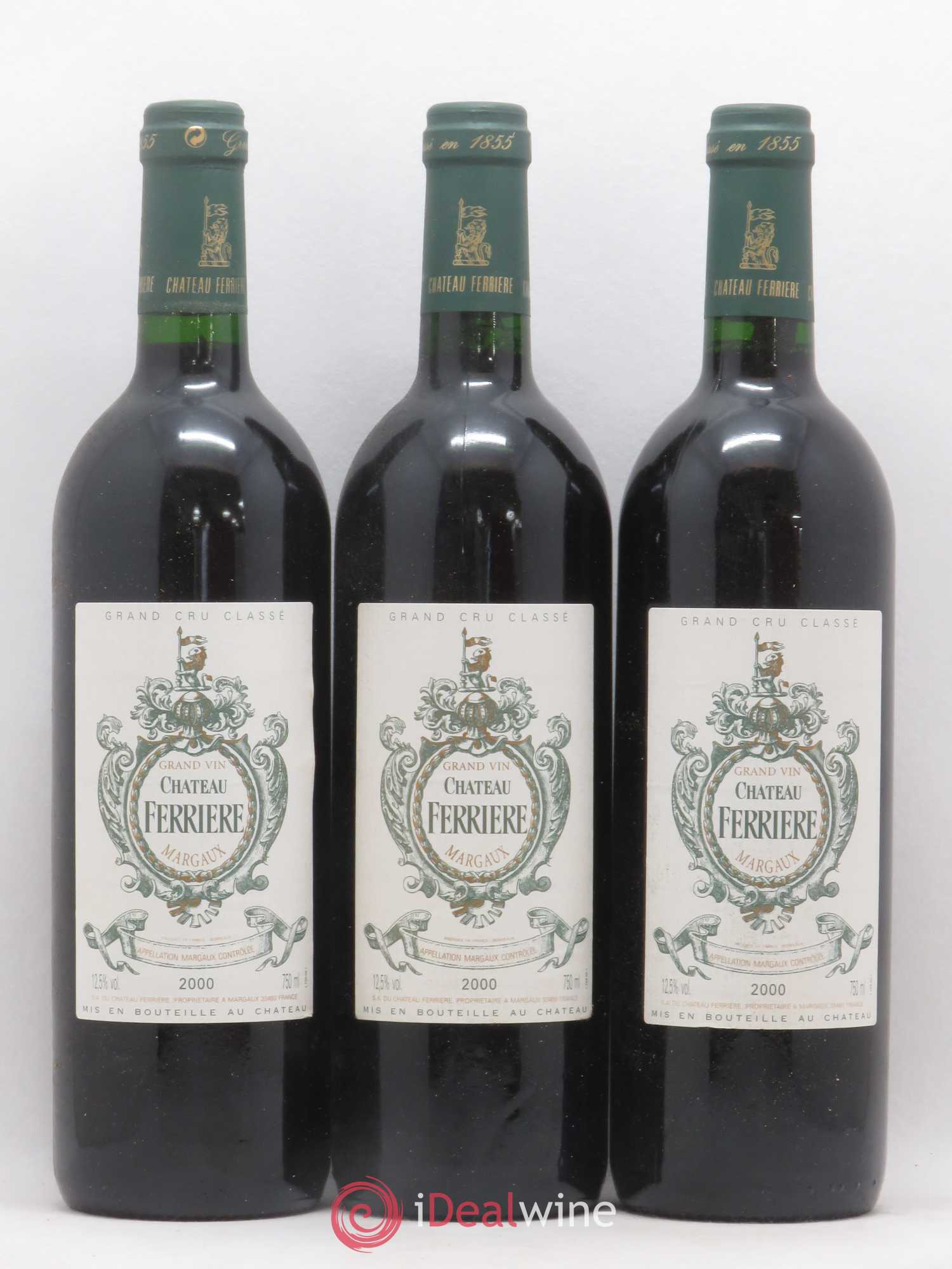 Château Ferrière 3ème Grand Cru Classé 2000 - Lot de 3 bouteilles - 0