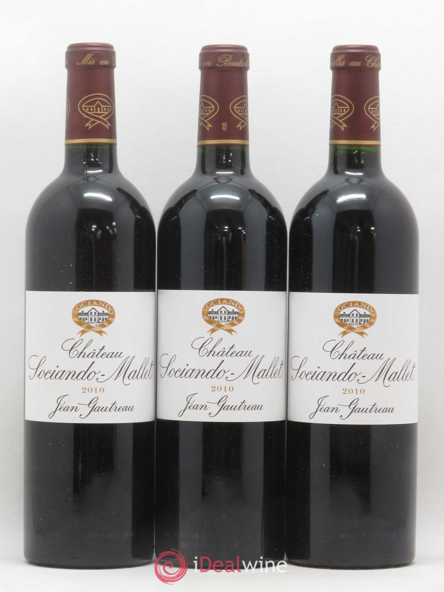 Château Sociando Mallet 2010 - Lot de 3 bouteilles - 0
