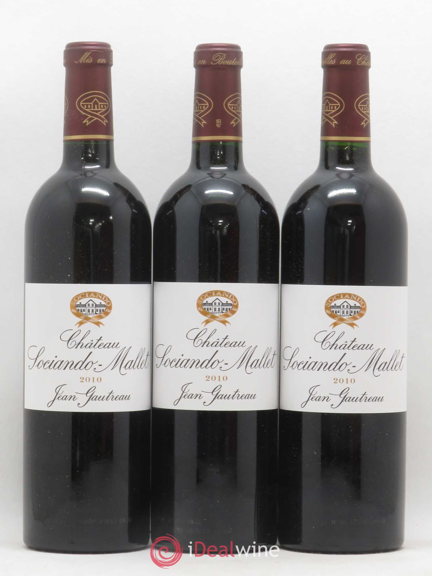 Château Sociando Mallet 2010 - Lot de 3 bouteilles - 0