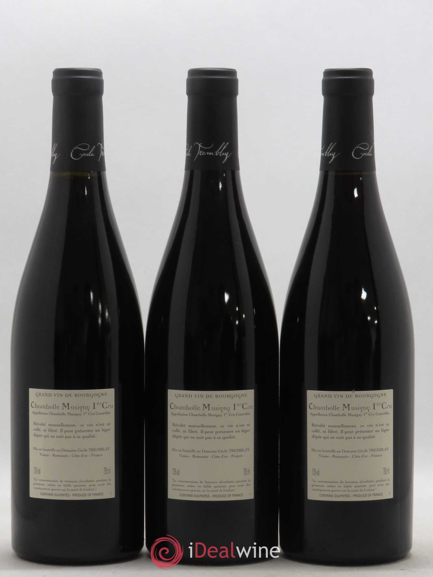Chambolle-Musigny 1er Cru Les Feusselottes Cécile Tremblay 2014 - Lot de 3 bouteilles - 1