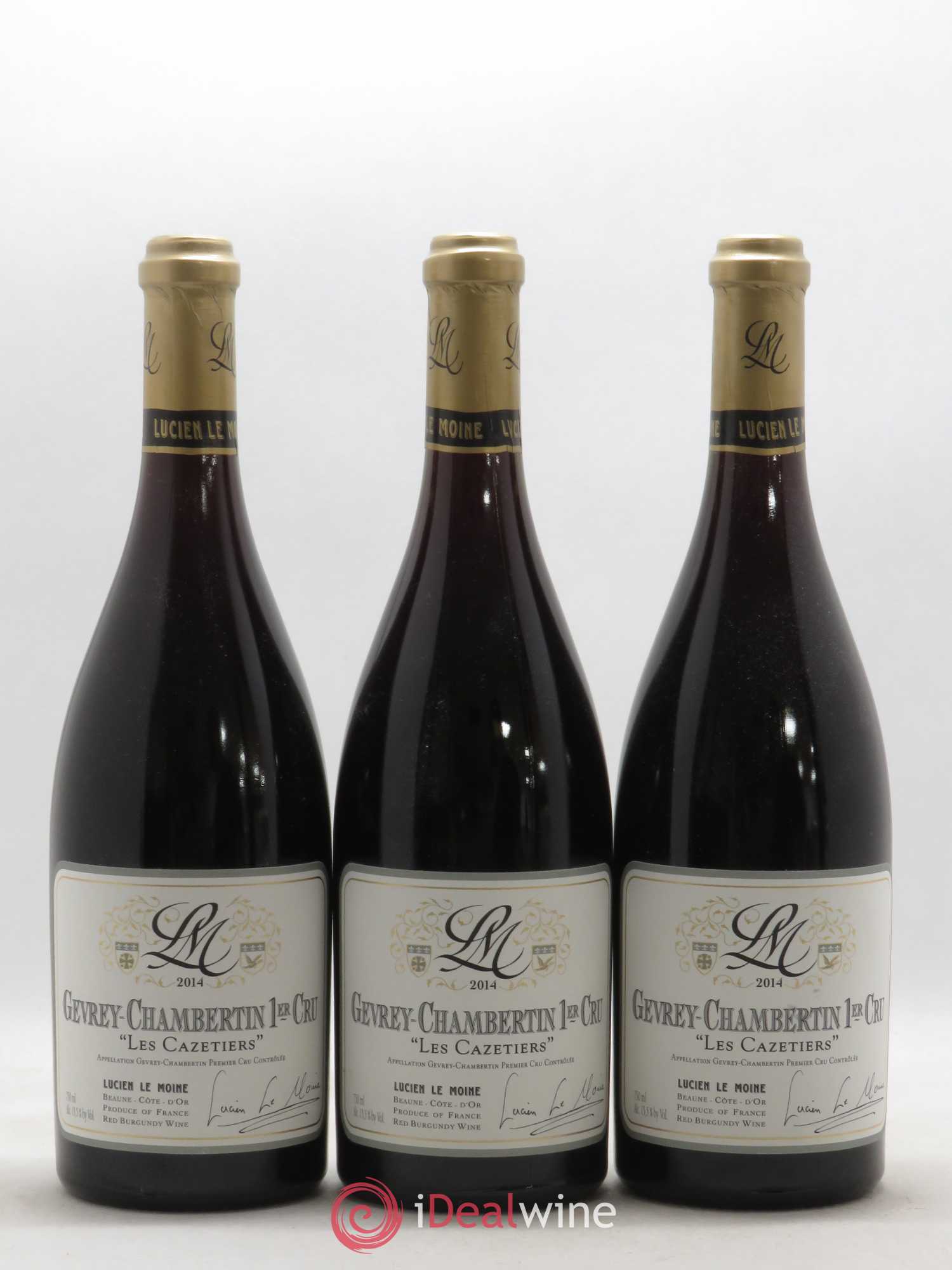 Gevrey-Chambertin 1er Cru Les Cazetiers Lucien Le Moine 2014 - Lotto di 3 bottiglie - 0