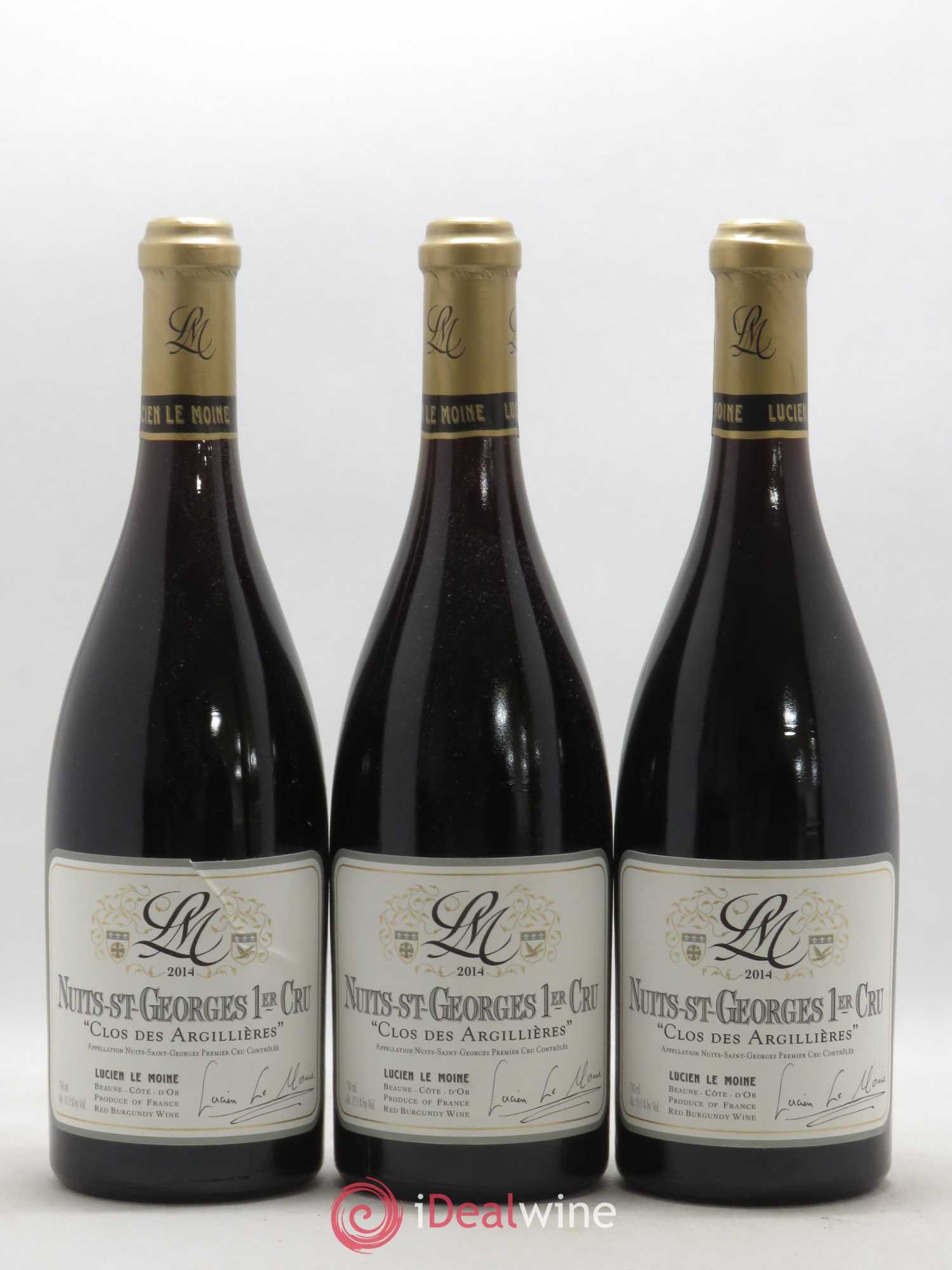 Nuits-Saint-Georges 1er Cru Clos des Argillières Lucien Le Moine 2014 - Posten von 3 Flaschen - 0