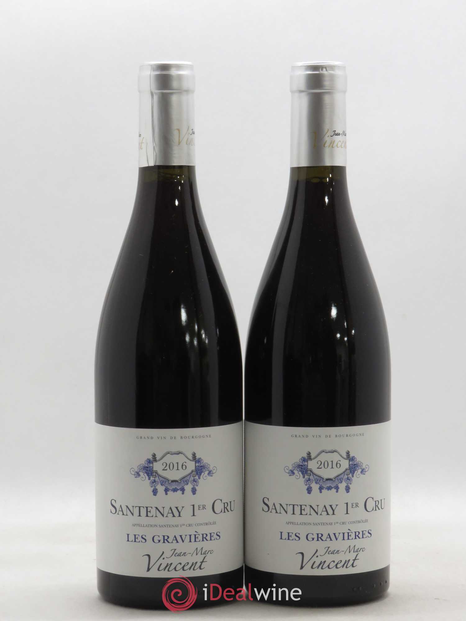 Santenay 1er Cru Gravieres JM. Vincent 2016 - Posten von 2 Flaschen - 0