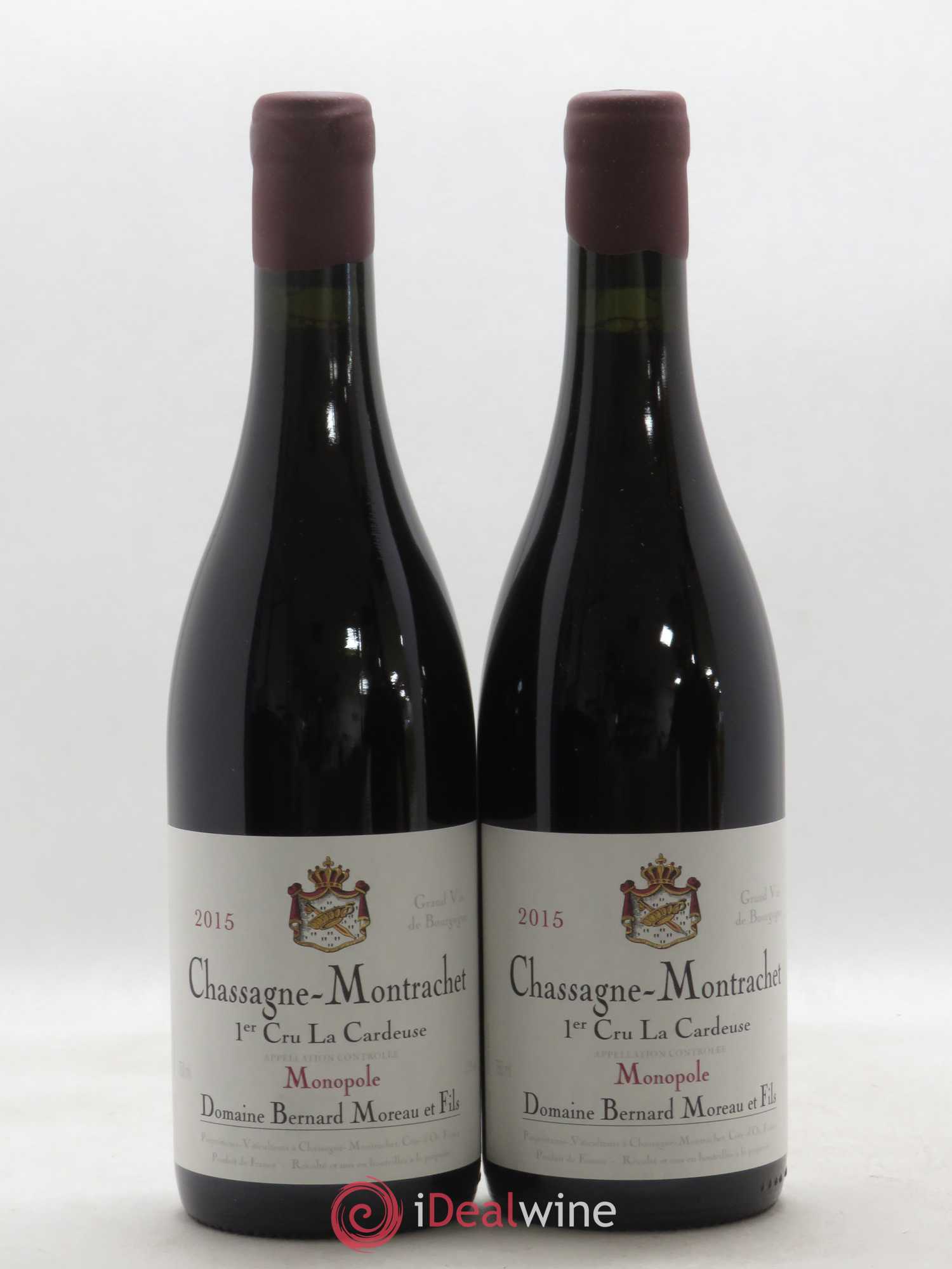 Chassagne-Montrachet 1er Cru La Cardeuse Domaine Bernard Moreau 2015 - Posten von 2 Flaschen - 0
