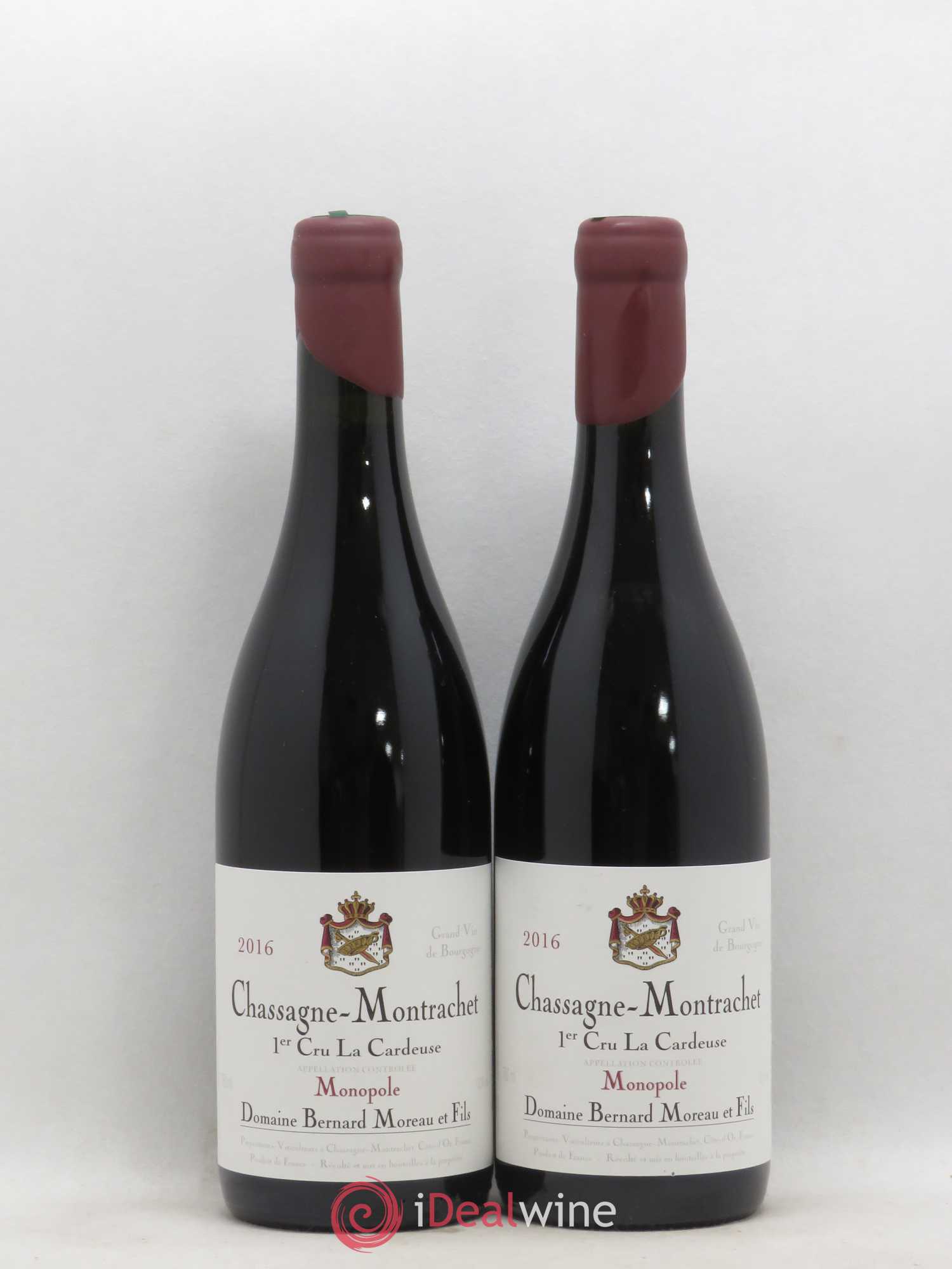 Chassagne-Montrachet 1er Cru La Cardeuse Bernard Moreau et Fils 2016 - Lot de 2 bouteilles - 0