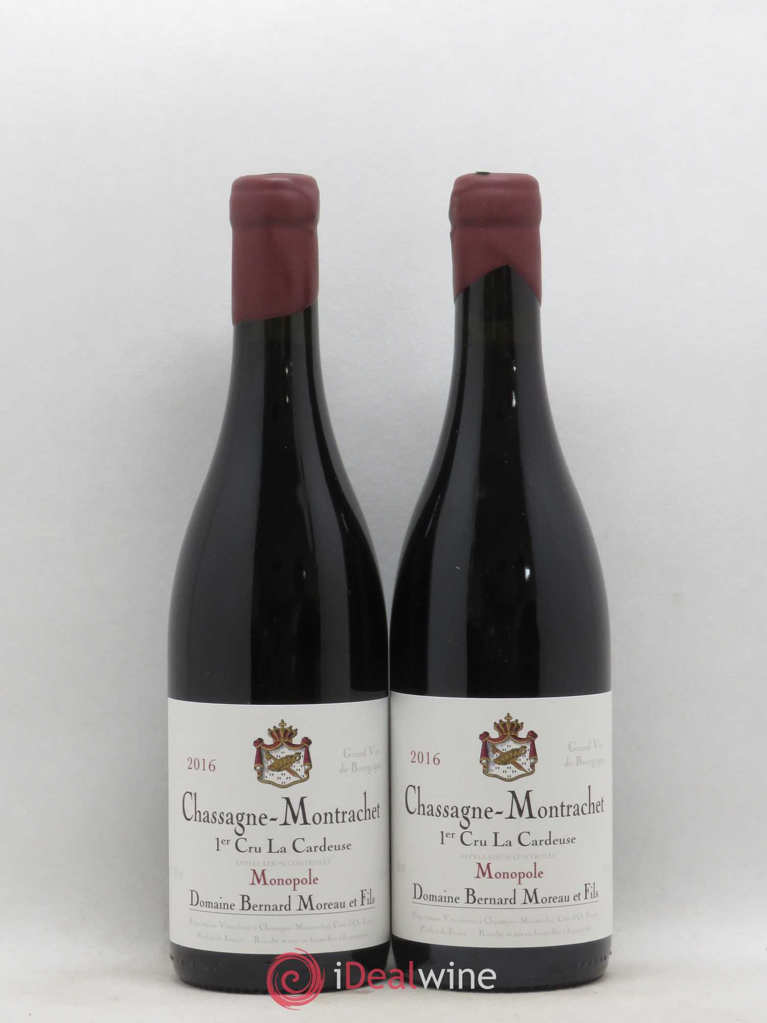Chassagne-Montrachet 1er Cru La Cardeuse Bernard Moreau et Fils 2016 - Lot de 2 bouteilles - 0