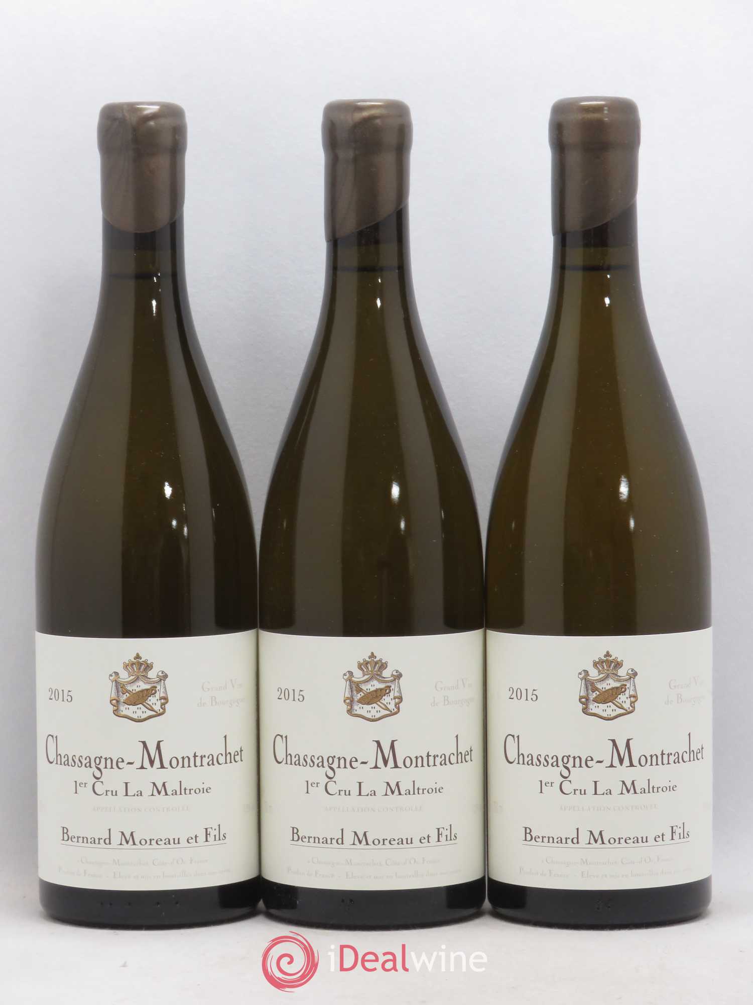 Chassagne-Montrachet 1er Cru La Maltroie Bernard Moreau et Fils (Domaine) 2015 - Lot de 3 bouteilles - 0