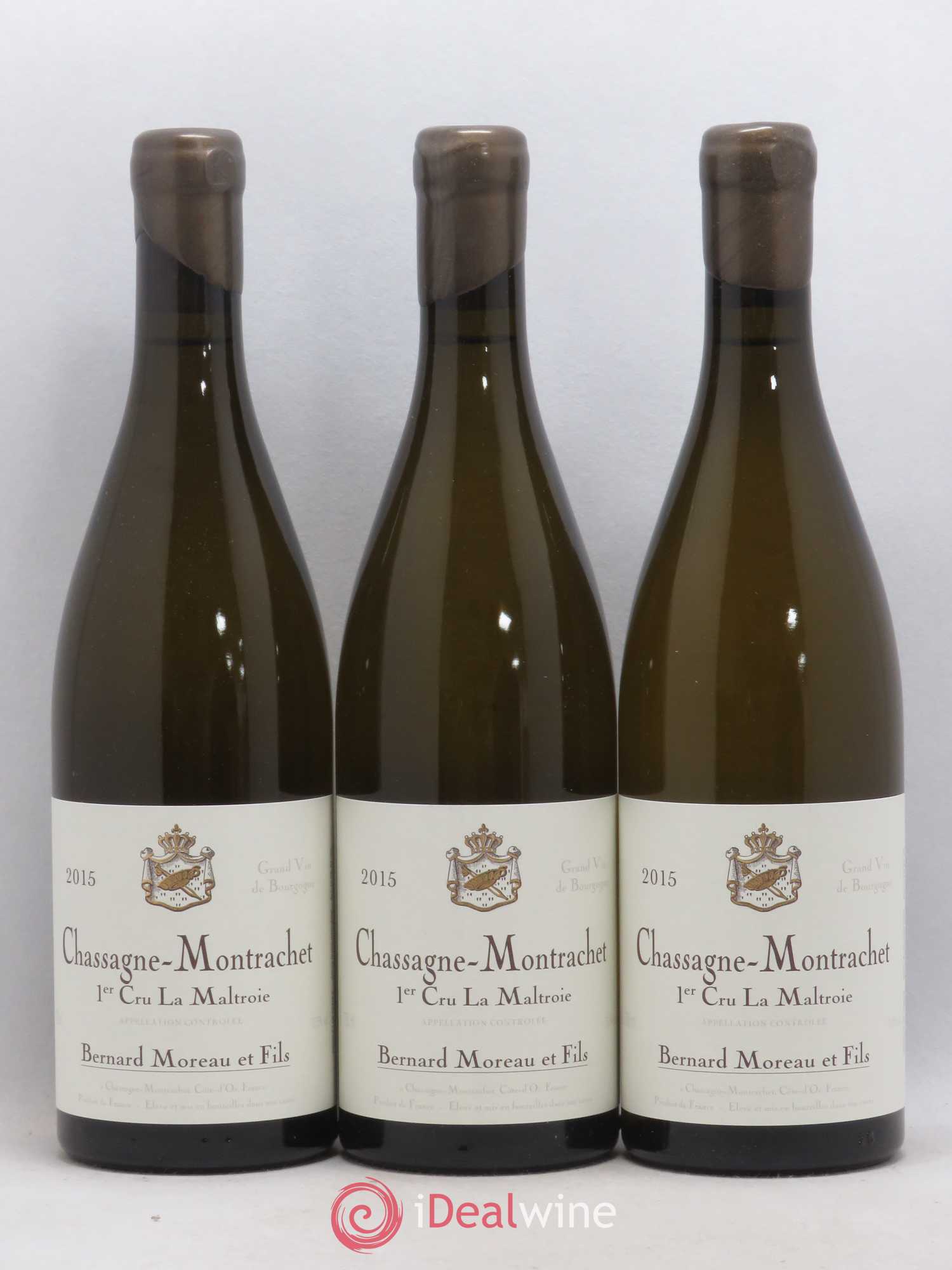 Chassagne-Montrachet 1er Cru La Maltroie Bernard Moreau et Fils (Domaine) 2015 - Lot de 3 bouteilles - 0
