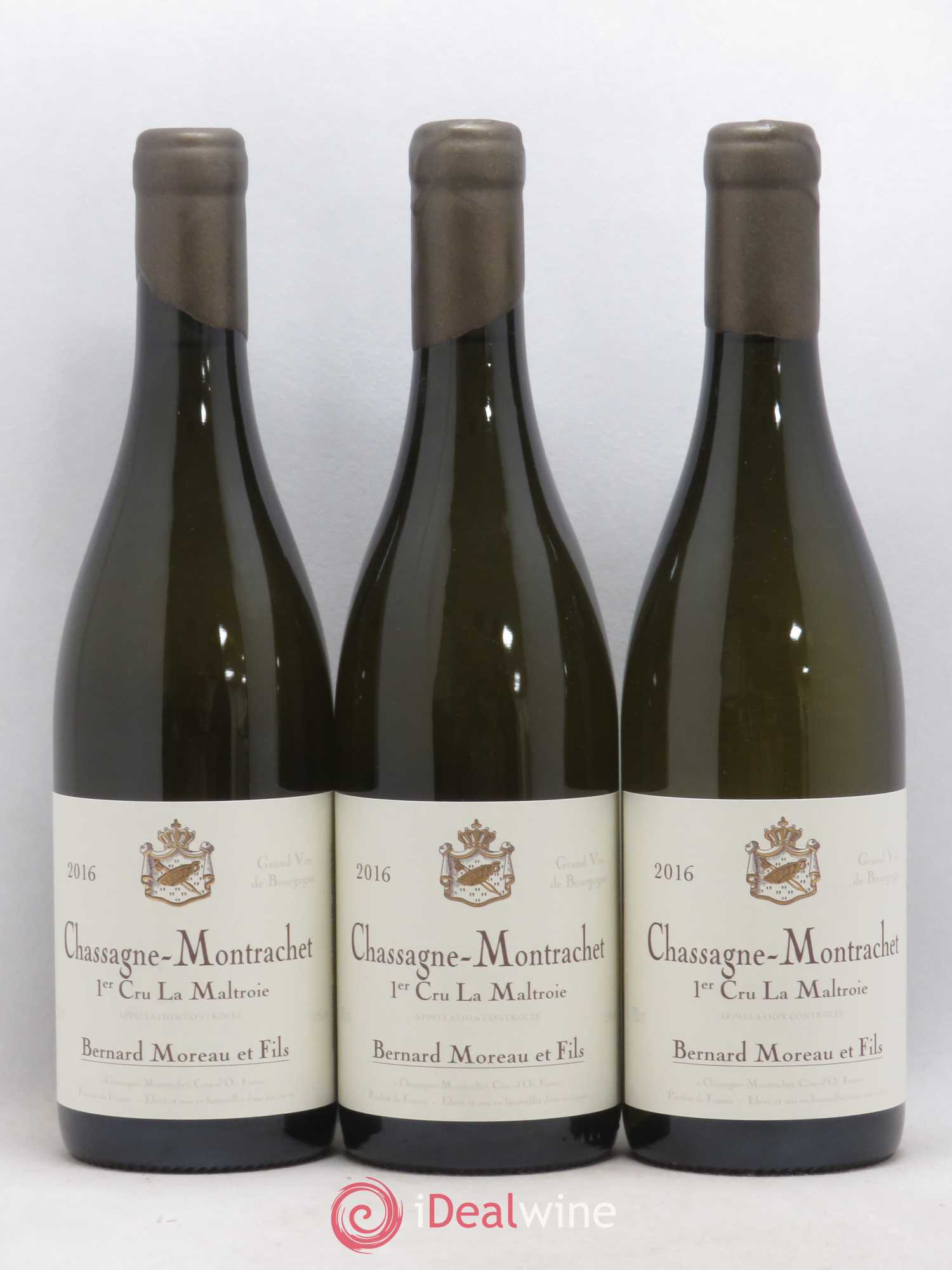 Chassagne-Montrachet 1er Cru La Maltroie Bernard Moreau et Fils (Domaine) 2016 - Lot de 3 bouteilles - 0