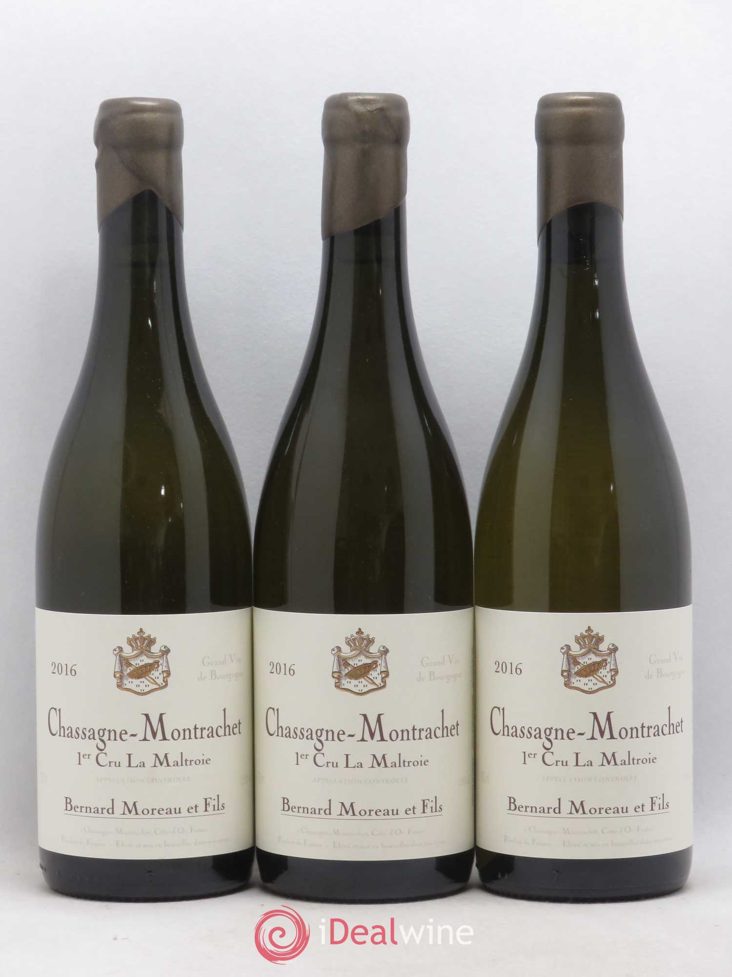 Chassagne-Montrachet 1er Cru La Maltroie Bernard Moreau et Fils (Domaine) 2016 - Lot de 3 bouteilles - 0