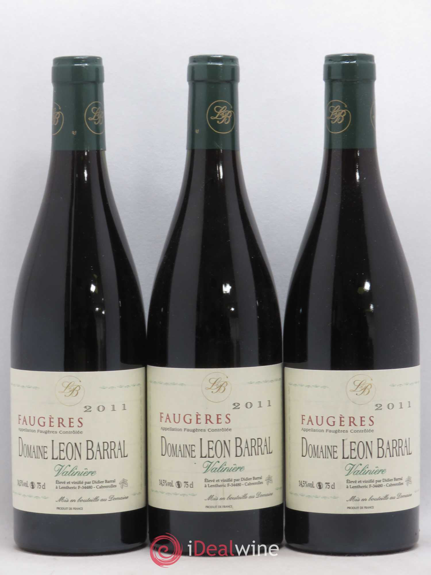Faugères Valinière Domaine Léon Barral 2011 - Lot de 3 bouteilles - 0
