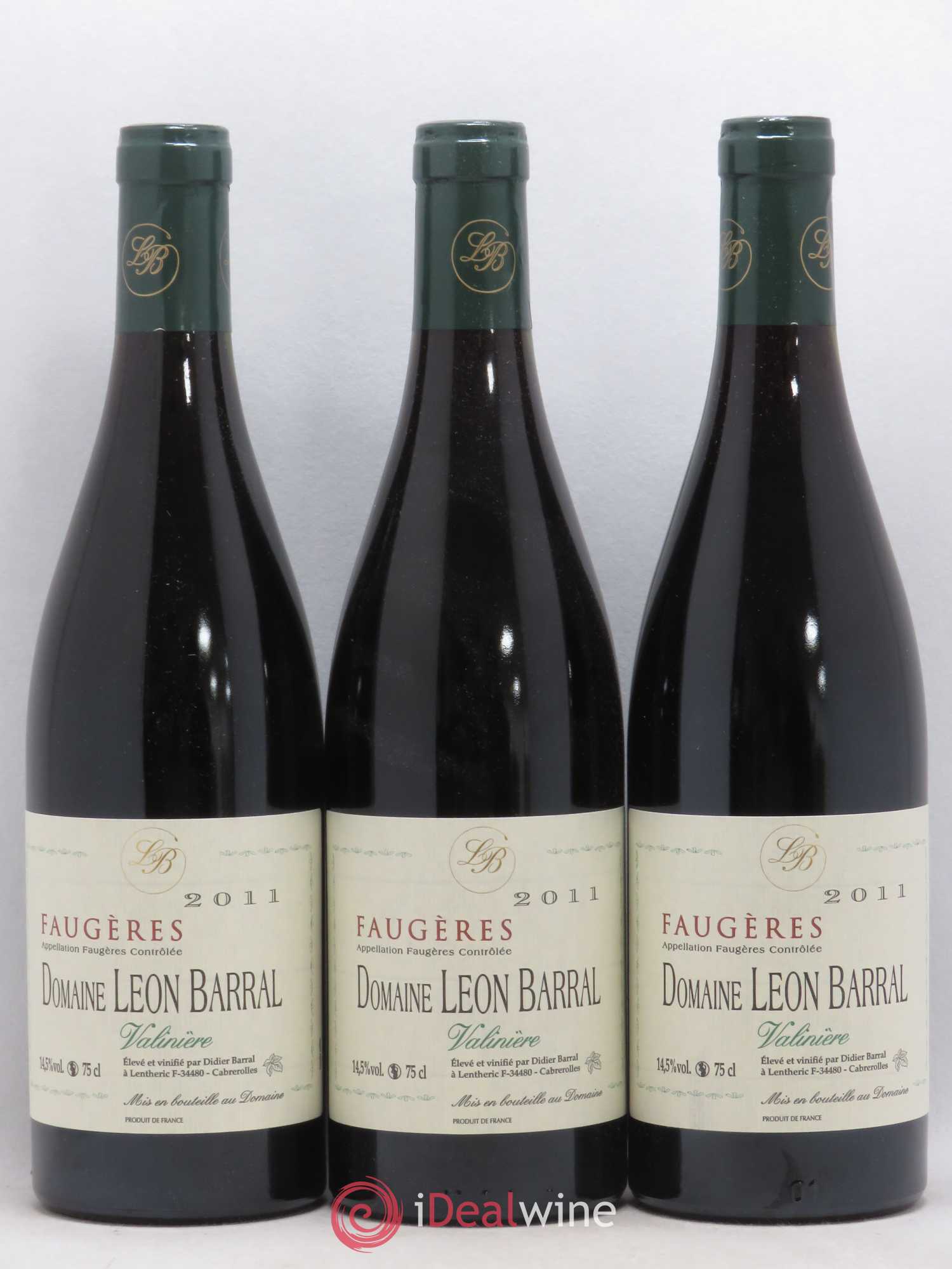 Faugères Valinière Domaine Léon Barral 2011 - Lot de 3 bouteilles - 0