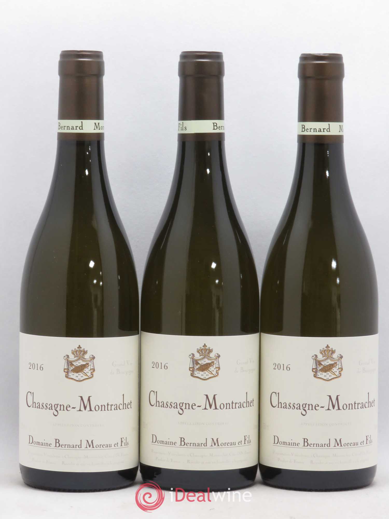 Chassagne-Montrachet Domaine Bernard Moreau 2016 - Lot de 3 bouteilles - 0