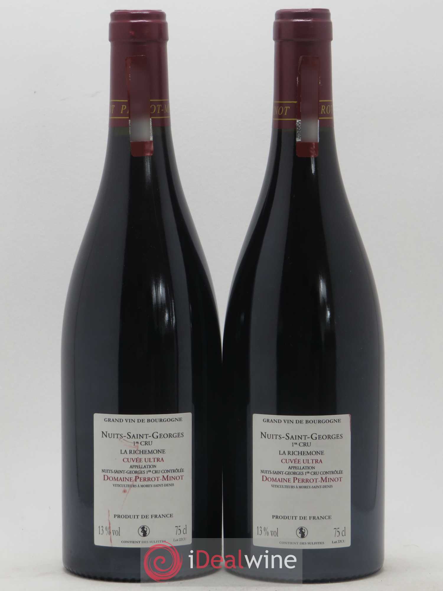 Nuits-Saint-Georges 1er Cru La Richemone Cuvée Ultra Vieilles Vignes Perrot-Minot 2011 - Lot de 2 bouteilles - 1