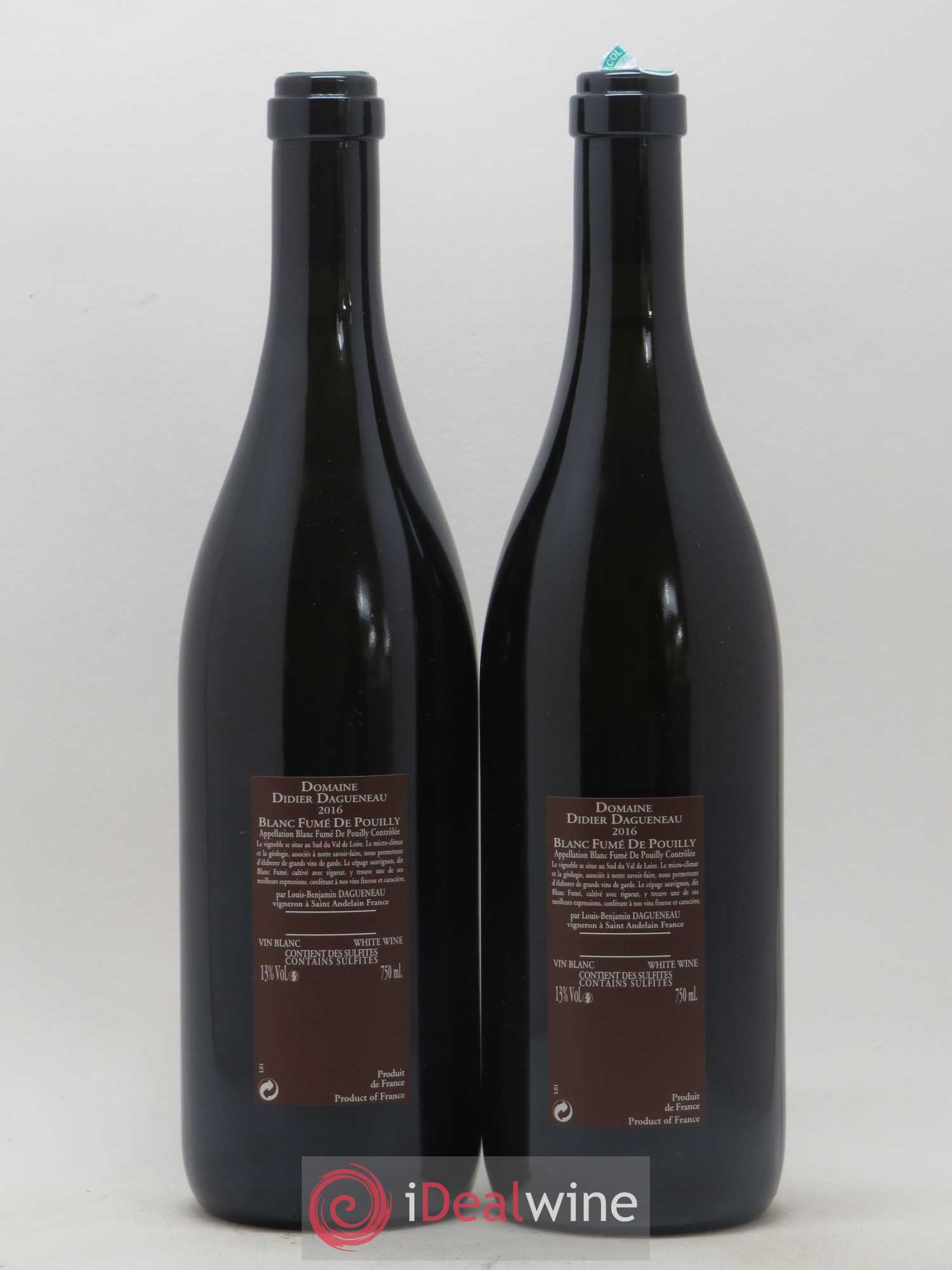 Vin de France (anciennement Pouilly-Fumé) Pur Sang Dagueneau (Domaine Didier - Louis-Benjamin) 2016 - Lot de 2 bouteilles - 1