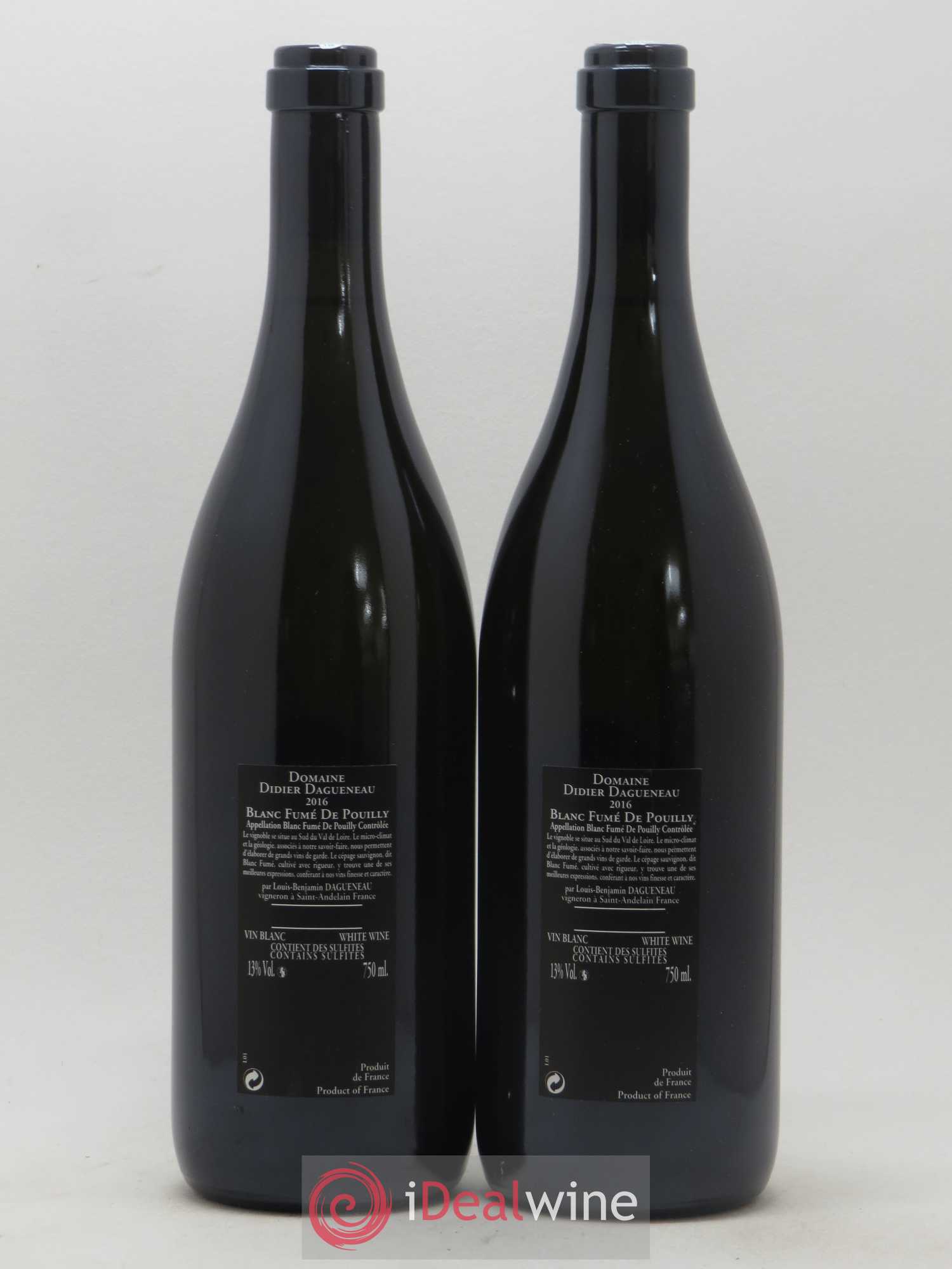 Vin de France (anciennement Pouilly-Fumé) Silex Dagueneau (Domaine Didier - Louis-Benjamin) 2016 - Lot de 2 bouteilles - 1
