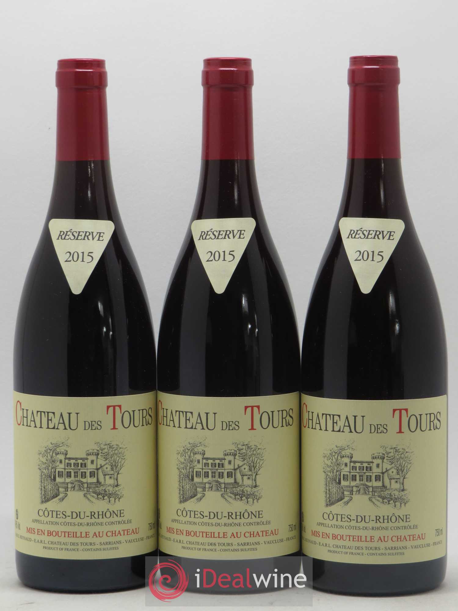 Côtes-du-Rhône Château des Tours Emmanuel Reynaud 2015 - Lot de 3 bouteilles - 0