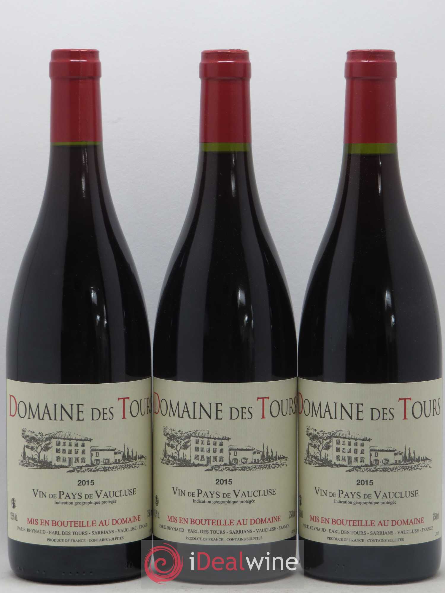 Vaucluse (Vin de Pays de Vaucluse) Domaine des Tours Emmanuel Reynaud 2015 - Lot de 3 bouteilles - 0