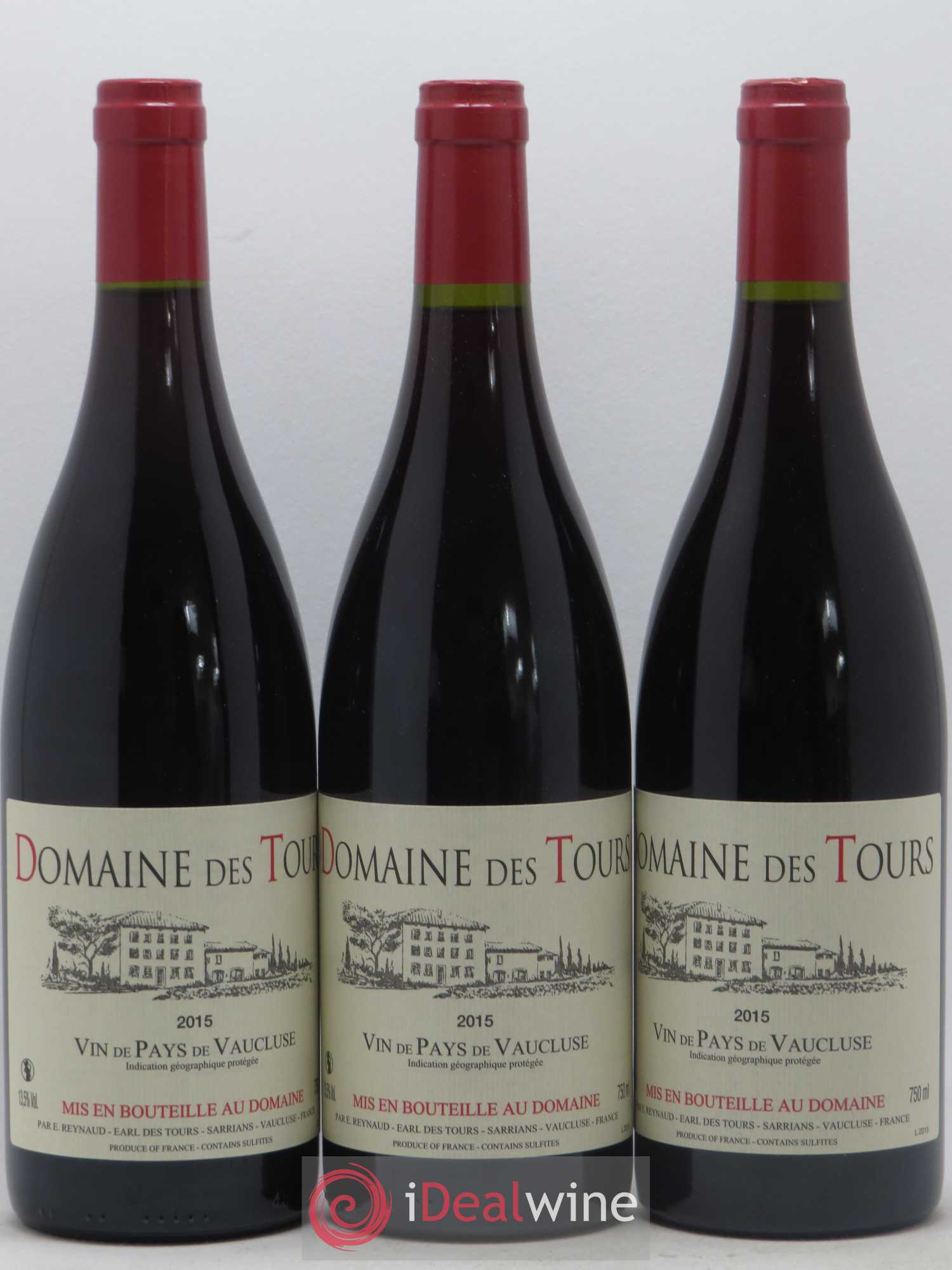 Vaucluse (Vin de Pays de Vaucluse) Domaine des Tours Emmanuel Reynaud 2015 - Lot de 3 bouteilles - 0