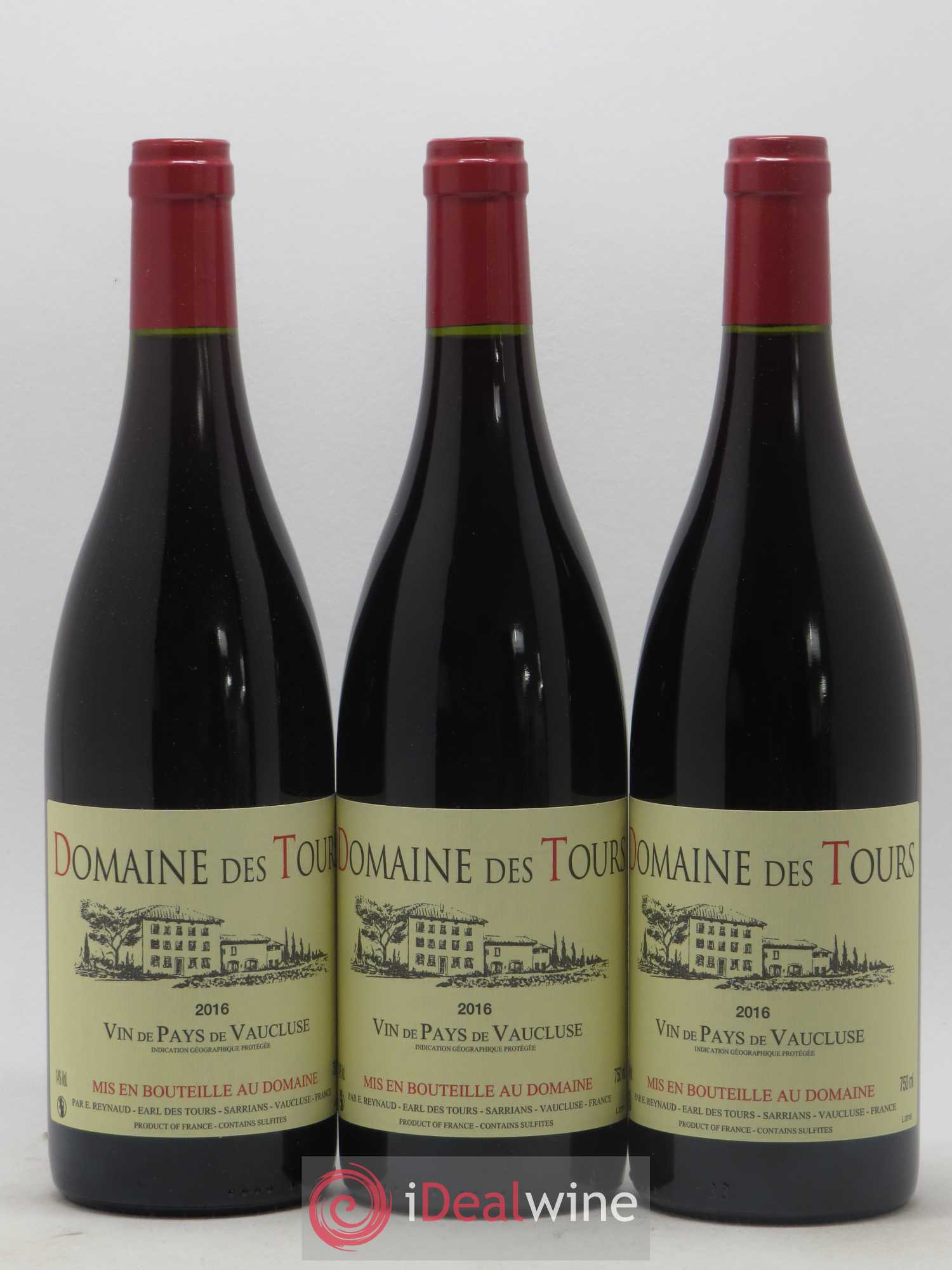 Vaucluse (Vin de Pays de Vaucluse) Domaine des Tours Emmanuel Reynaud 2016 - Lot de 3 bouteilles - 0