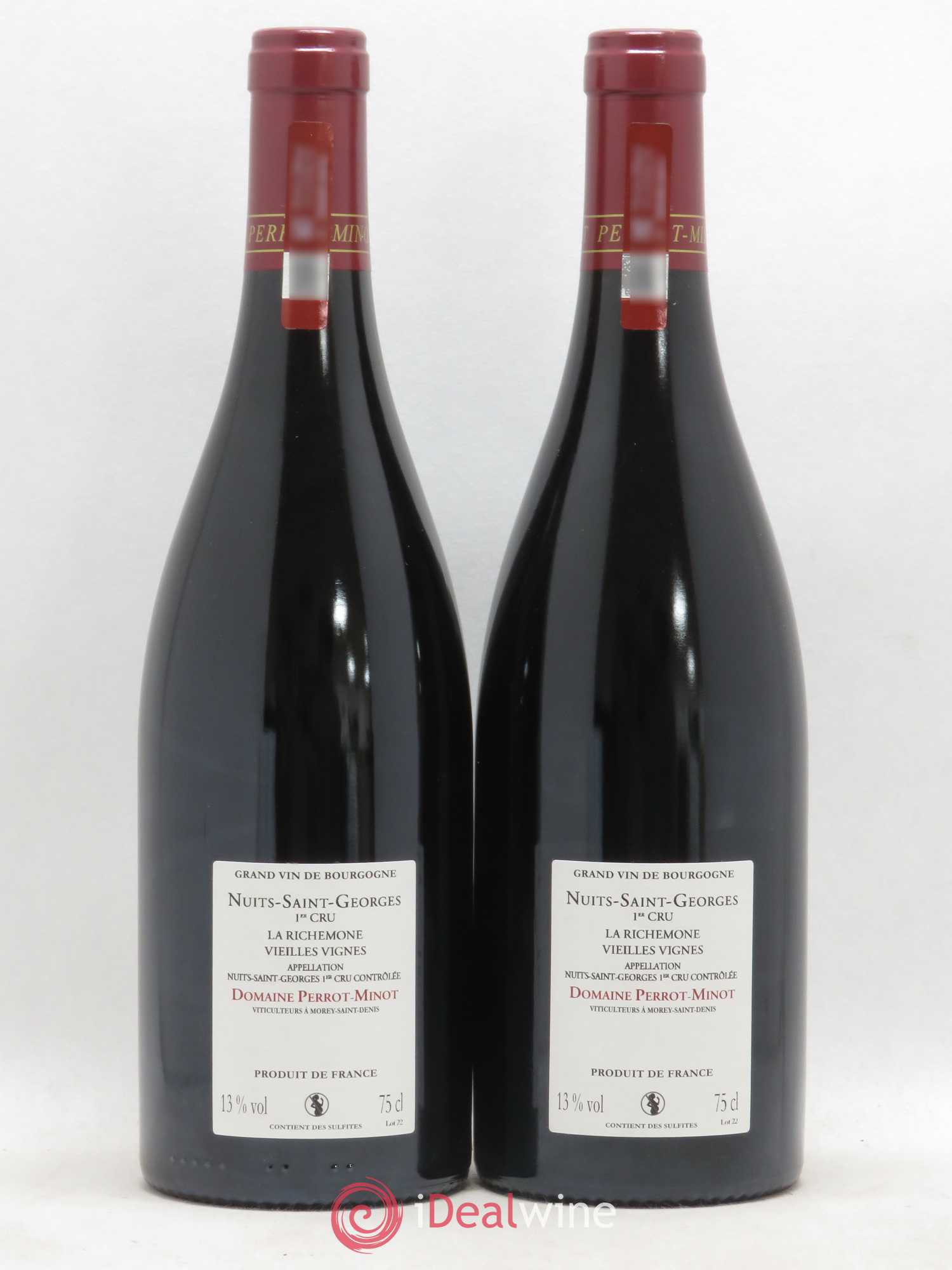 Nuits-Saint-Georges 1er Cru La Richemone Vieilles Vignes Perrot-Minot 2011 - Lot de 2 bouteilles - 1