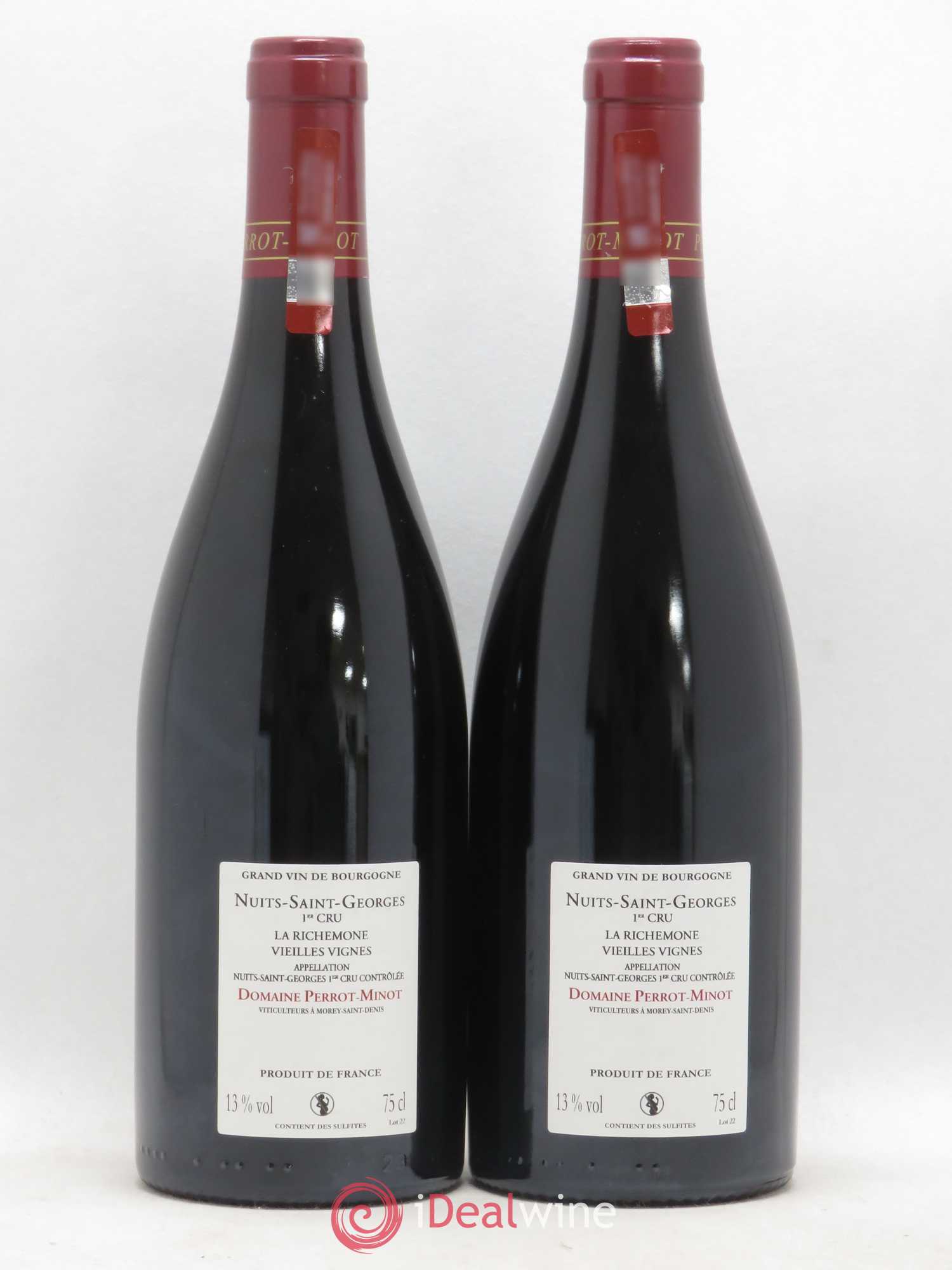 Nuits-Saint-Georges 1er Cru La Richemone Vieilles Vignes Perrot-Minot 2011 - Lot de 2 bouteilles - 1