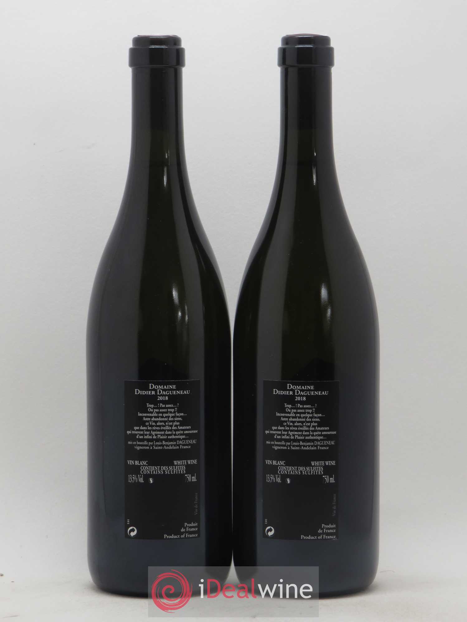 Vin de France (anciennement Pouilly-Fumé) Silex Dagueneau (Domaine Didier - Louis-Benjamin) 2018 - Lot de 2 bouteilles - 1