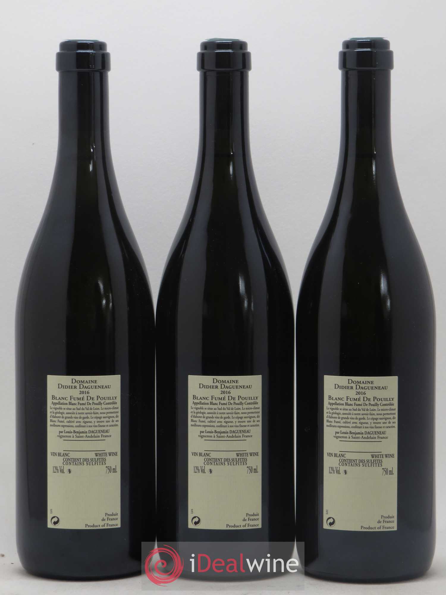 Vin de France Blanc Fumé Dagueneau (Domaine Didier - Louis-Benjamin) 2016 - Lot de 3 bouteilles - 1