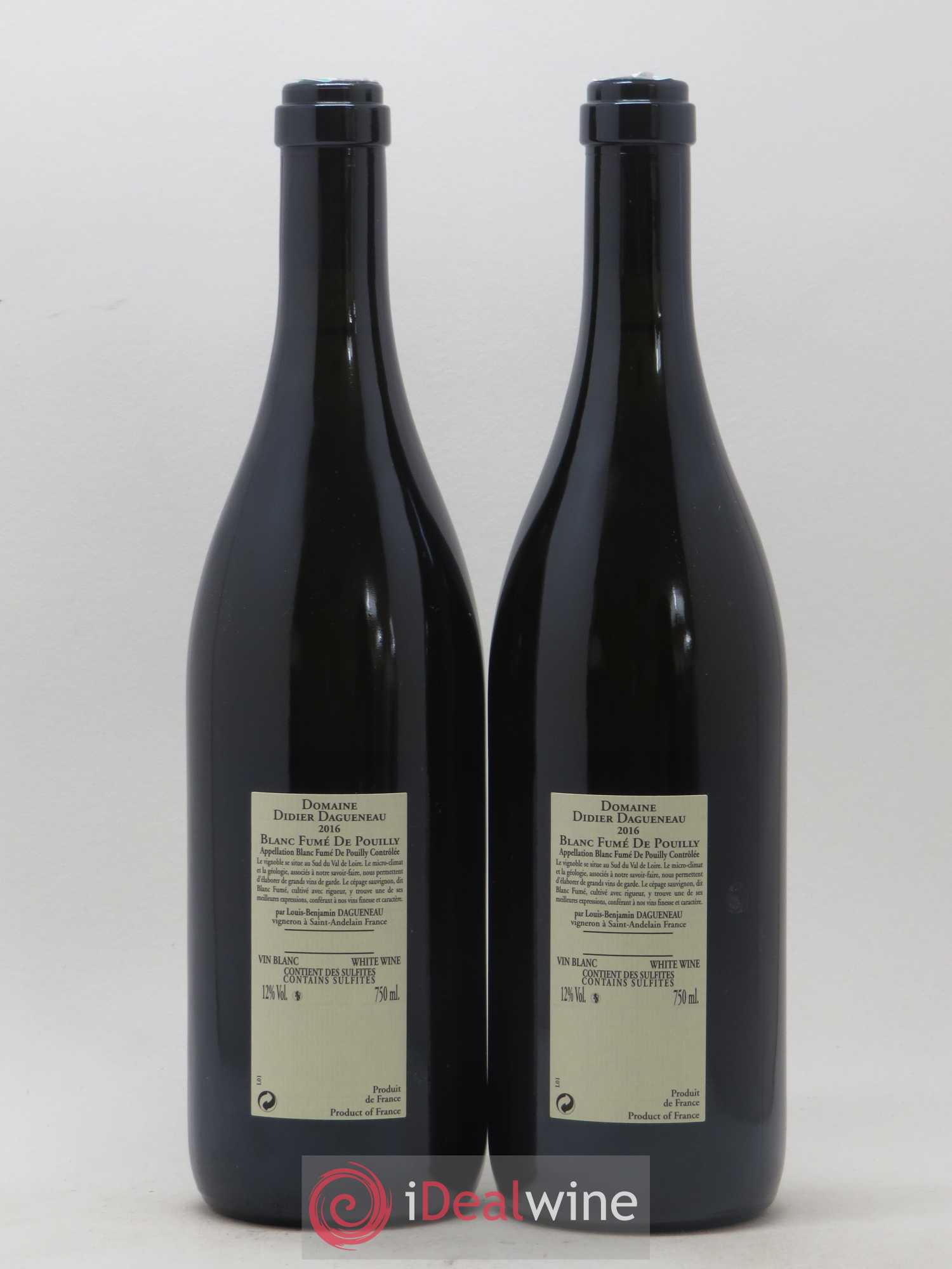 Vin de France Blanc Fumé Dagueneau (Domaine Didier - Louis-Benjamin) 2016 - Lot de 2 bouteilles - 1