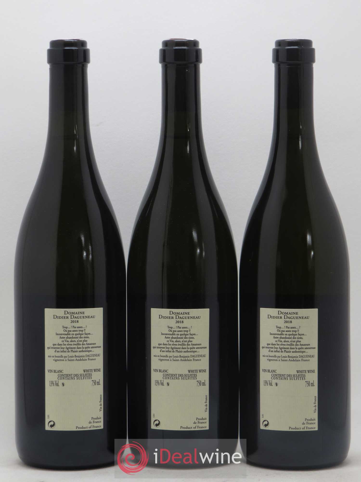 Vin de France Blanc Etc Dagueneau (Domaine Didier - Louis-Benjamin) 2018 - Lot de 3 bouteilles - 1