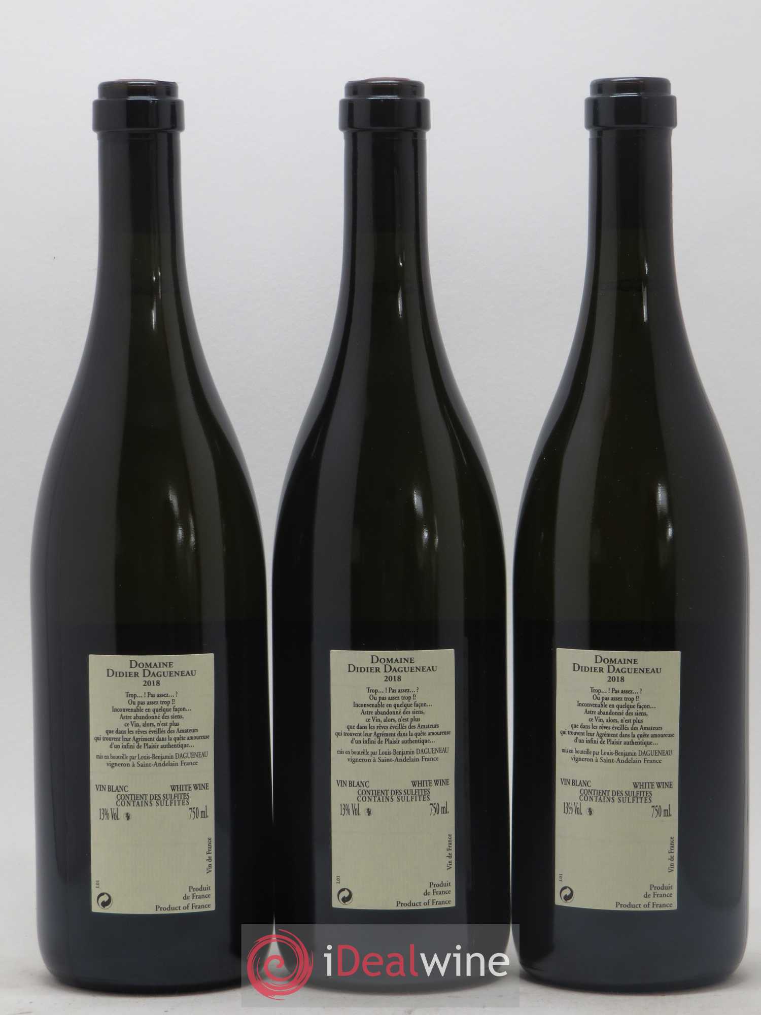 Vin de France Blanc Etc Dagueneau (Domaine Didier - Louis-Benjamin) 2018 - Lot de 3 bouteilles - 1