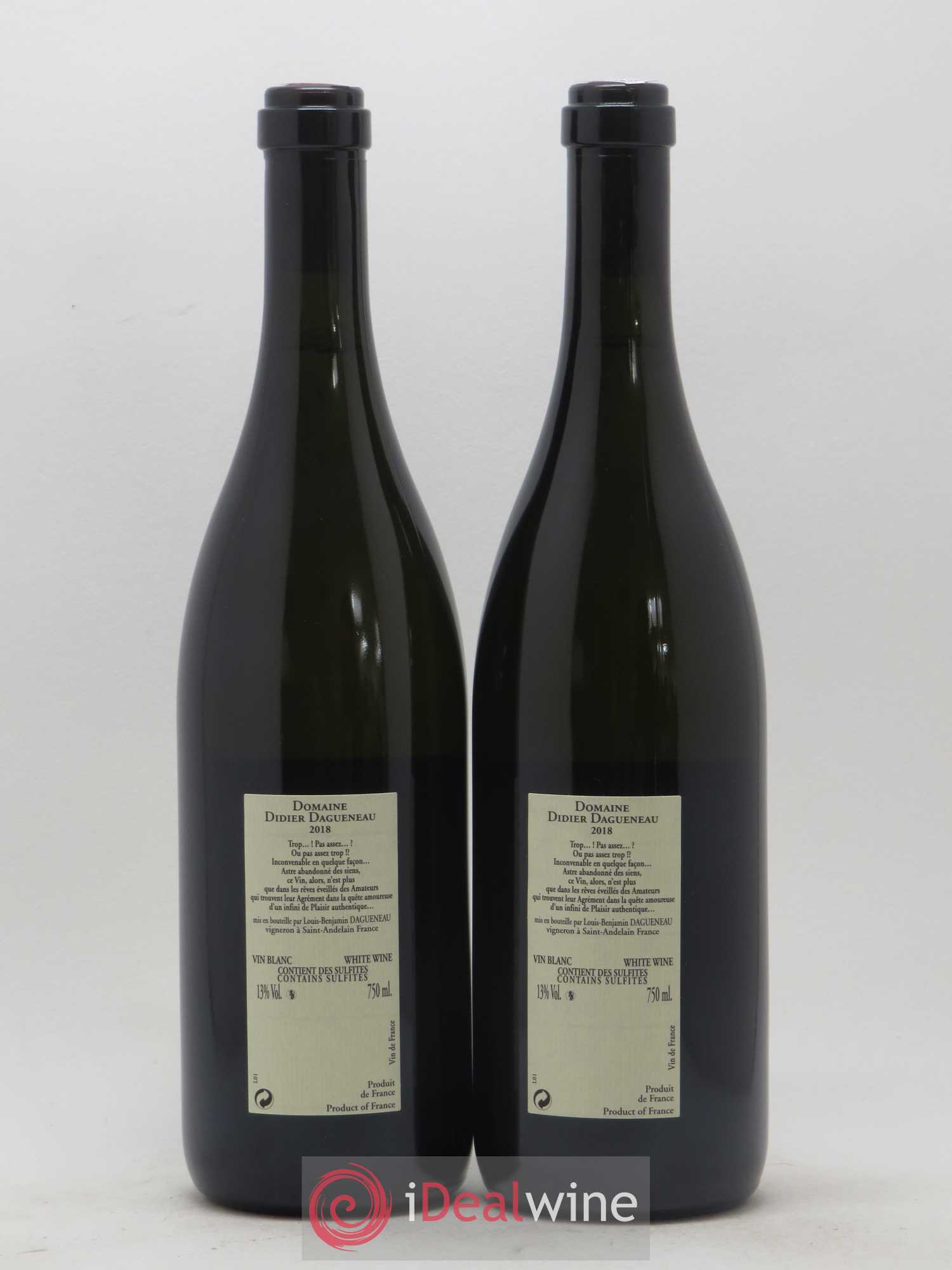 Vin de France Blanc Etc Dagueneau (Domaine Didier - Louis-Benjamin) 2018 - Lot de 2 bouteilles - 1