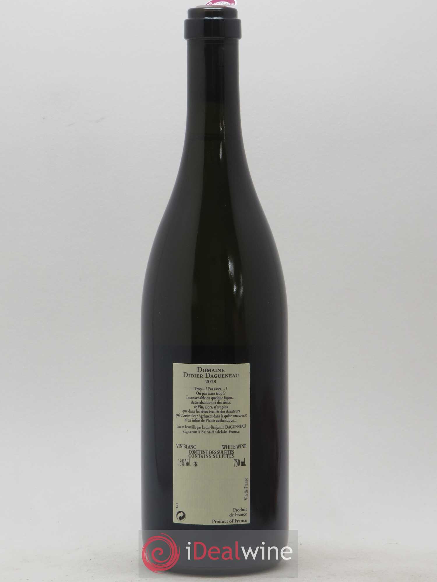 Vin de France Blanc Etc Dagueneau (Domaine Didier - Louis-Benjamin) 2018 - Lot de 1 bouteille - 1