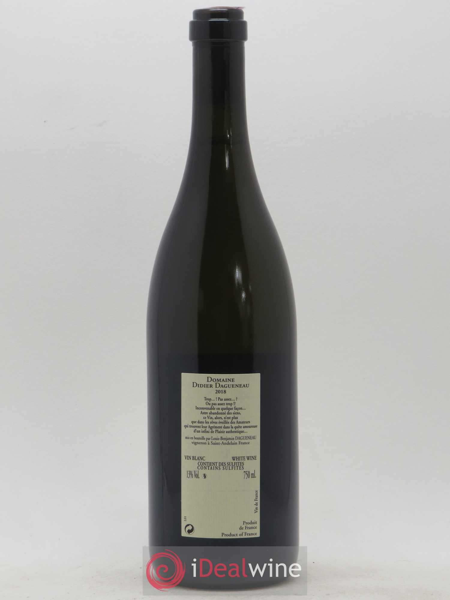 Vin de France Blanc Etc Dagueneau (Domaine Didier - Louis-Benjamin) 2018 - Lot de 1 bouteille - 1