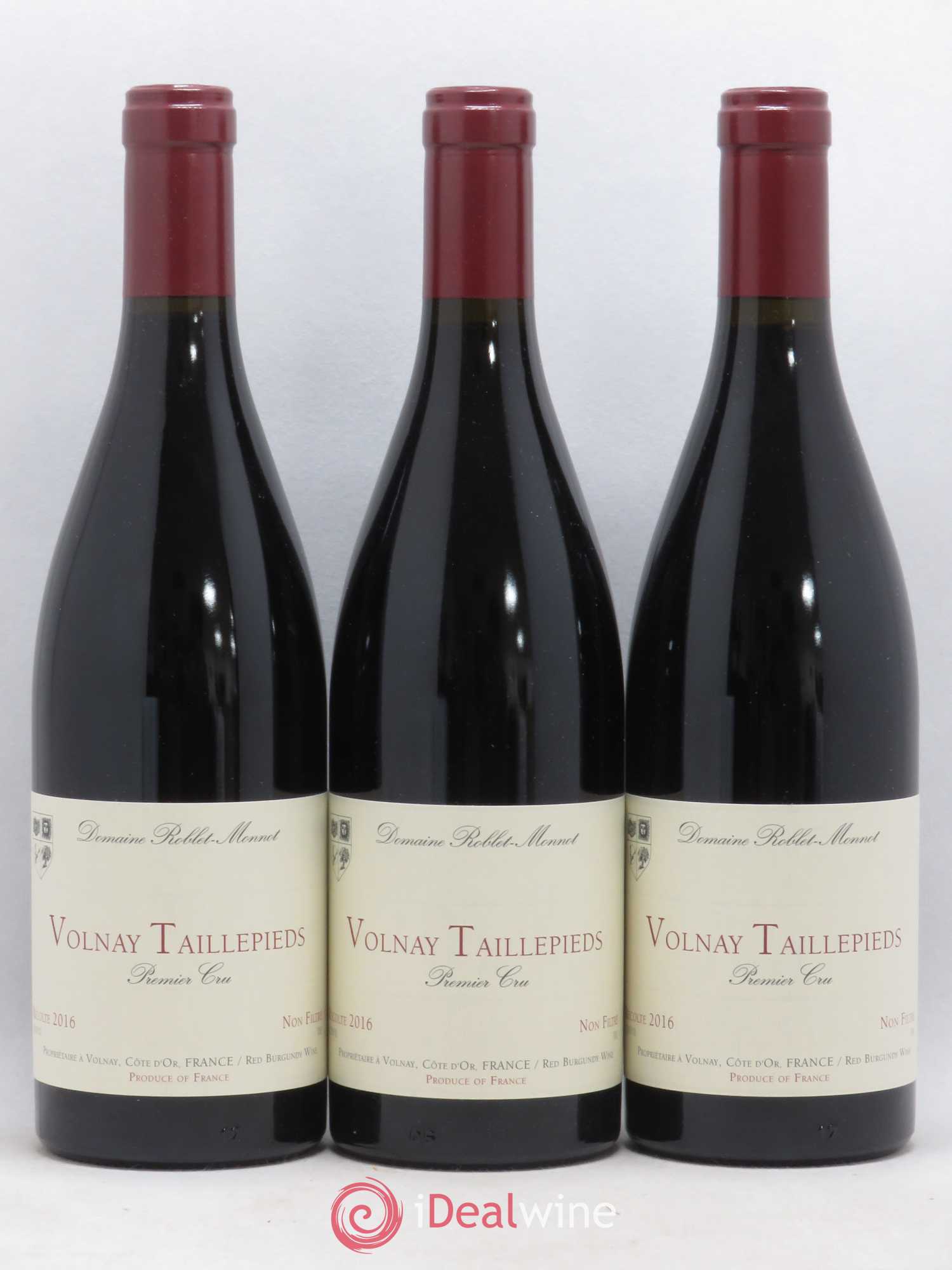 Volnay 1er Cru Taillepieds Roblet Monnot 2016 - Posten von 3 Flaschen - 0