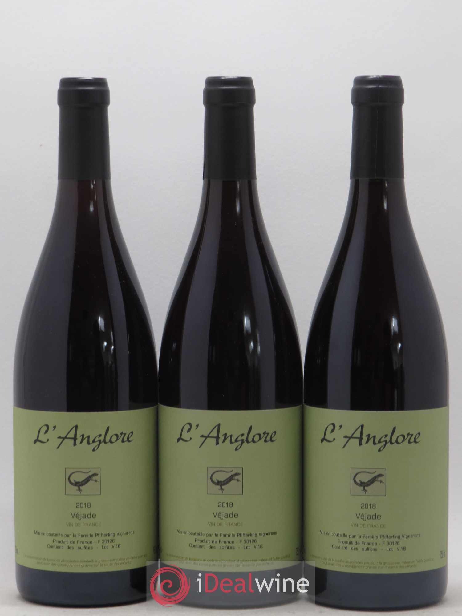 Vin de France Véjade L'Anglore 2018 - Lot de 3 bouteilles - 0