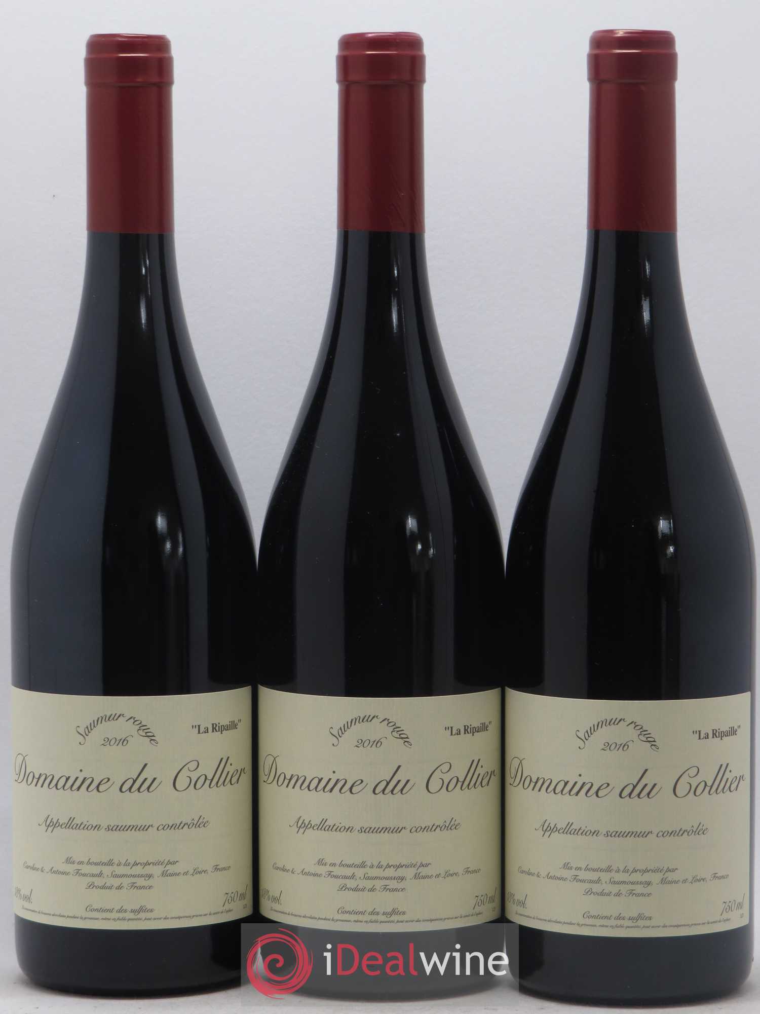 Saumur La Ripaille Domaine du Collier 2016 - Lot de 3 bouteilles - 0