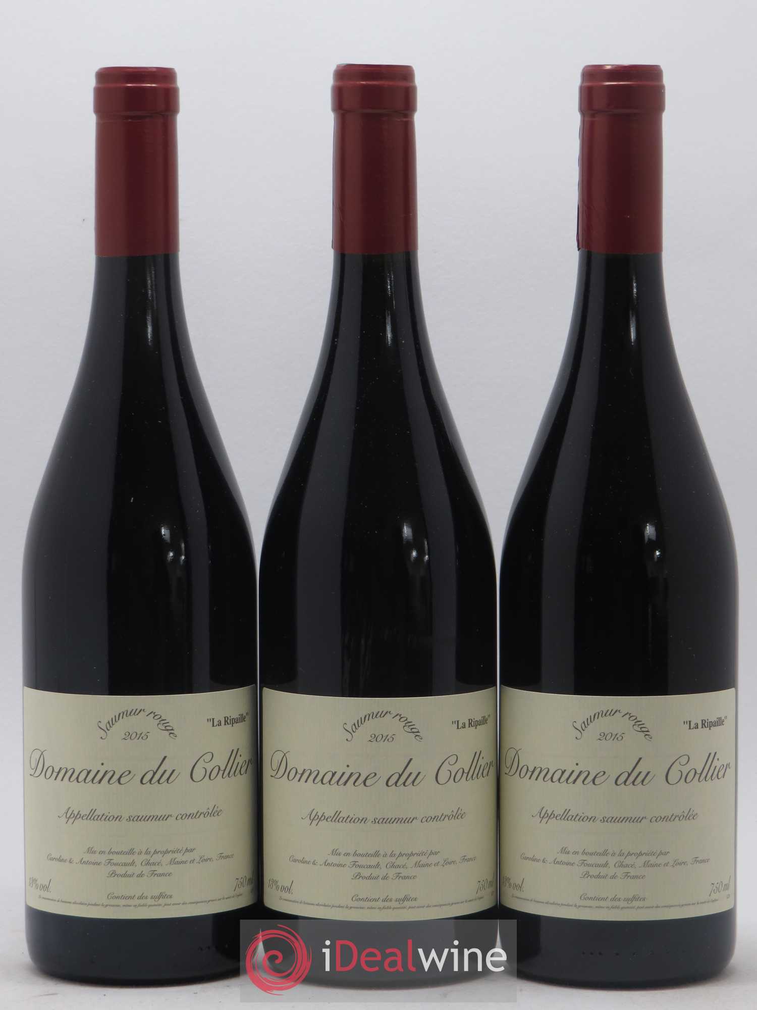 Saumur La Ripaille Domaine du Collier 2015 - Lot de 3 bouteilles - 0