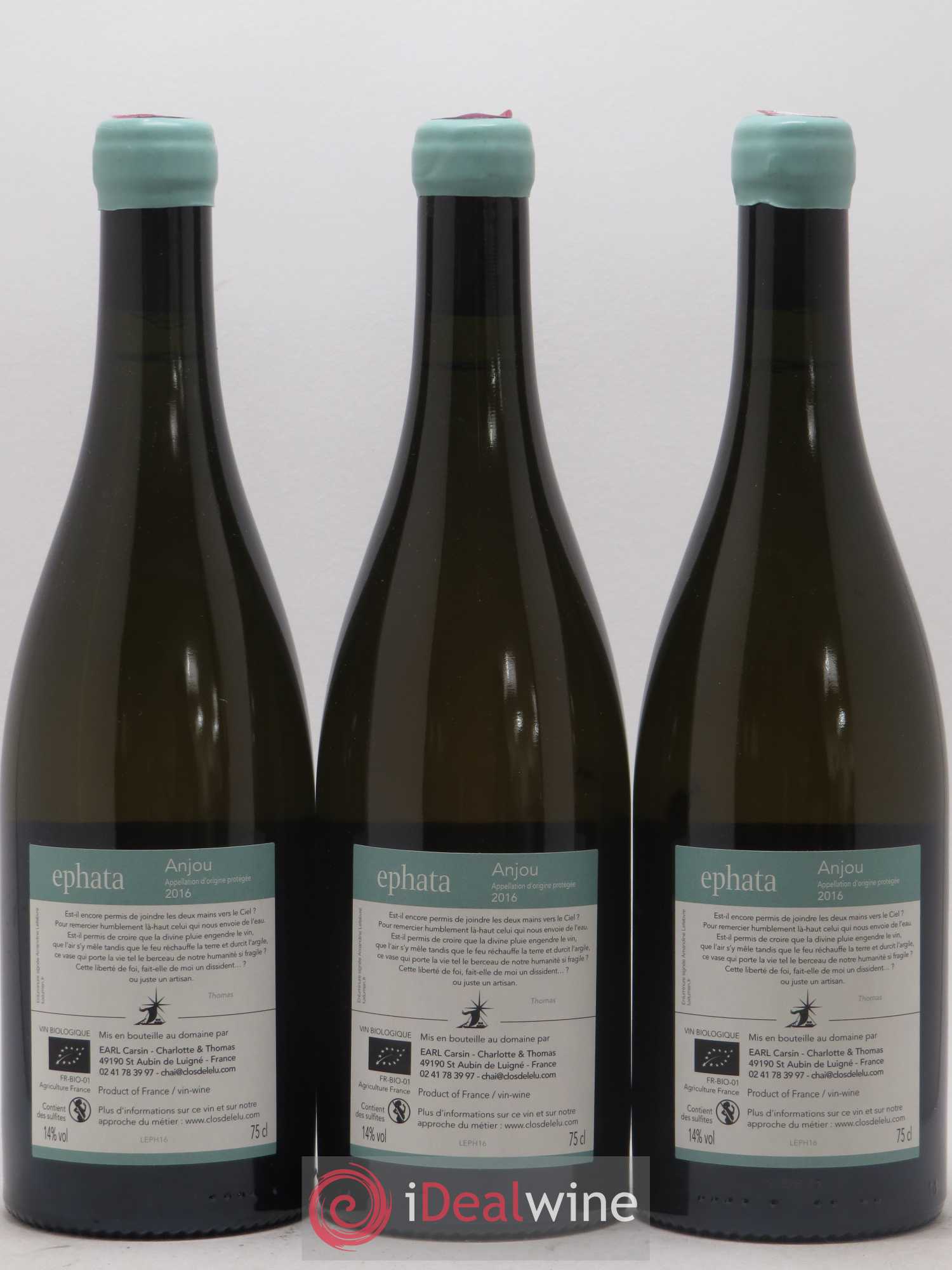 Anjou Ephata Clos de l'Elu 2016 - Posten von 3 Flaschen - 1