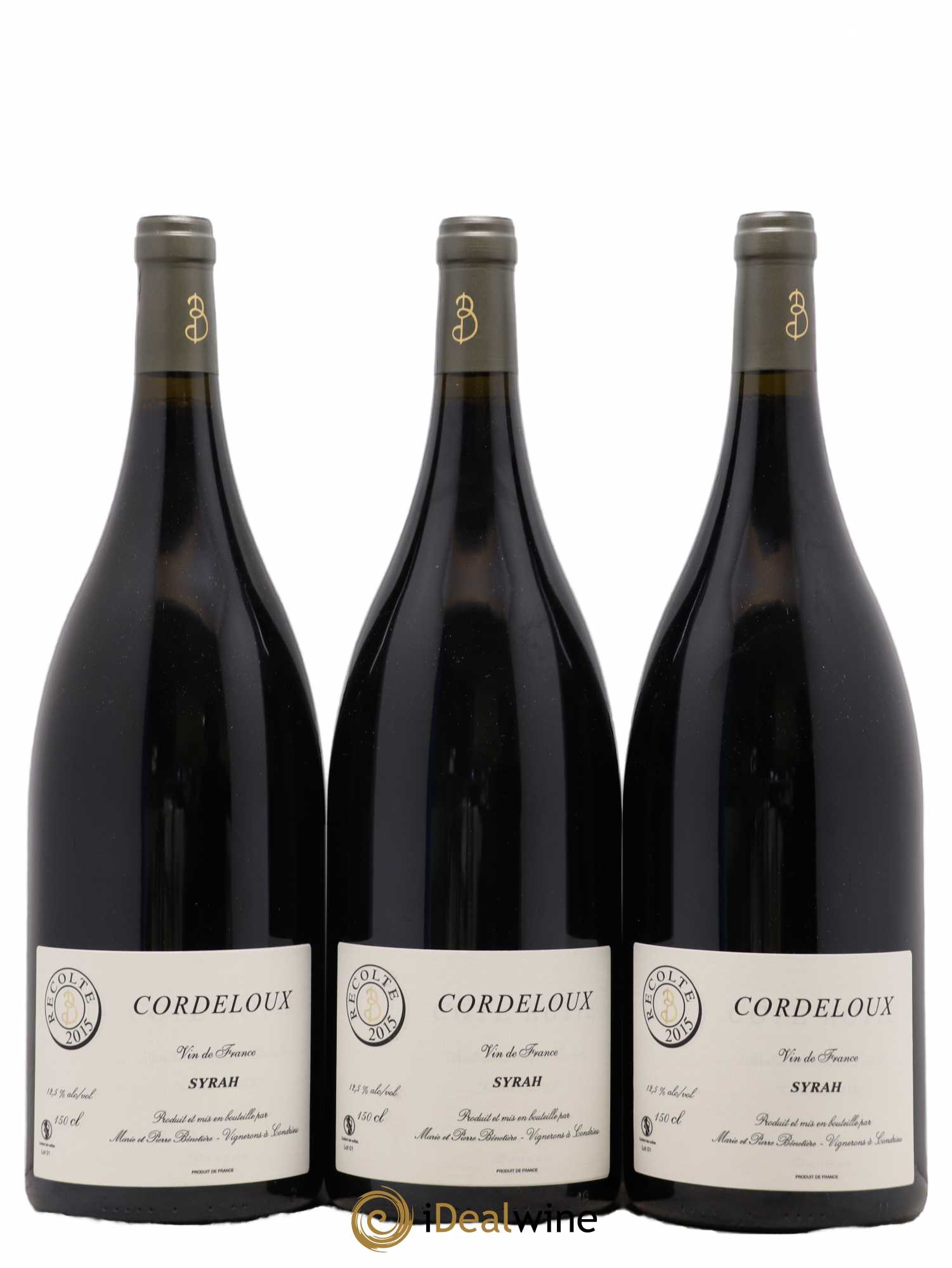 Vin de France Syrah Cordeloux Marie et Pierre Bénetière (Domaine) 2015 - Lot de 3 magnums - 0