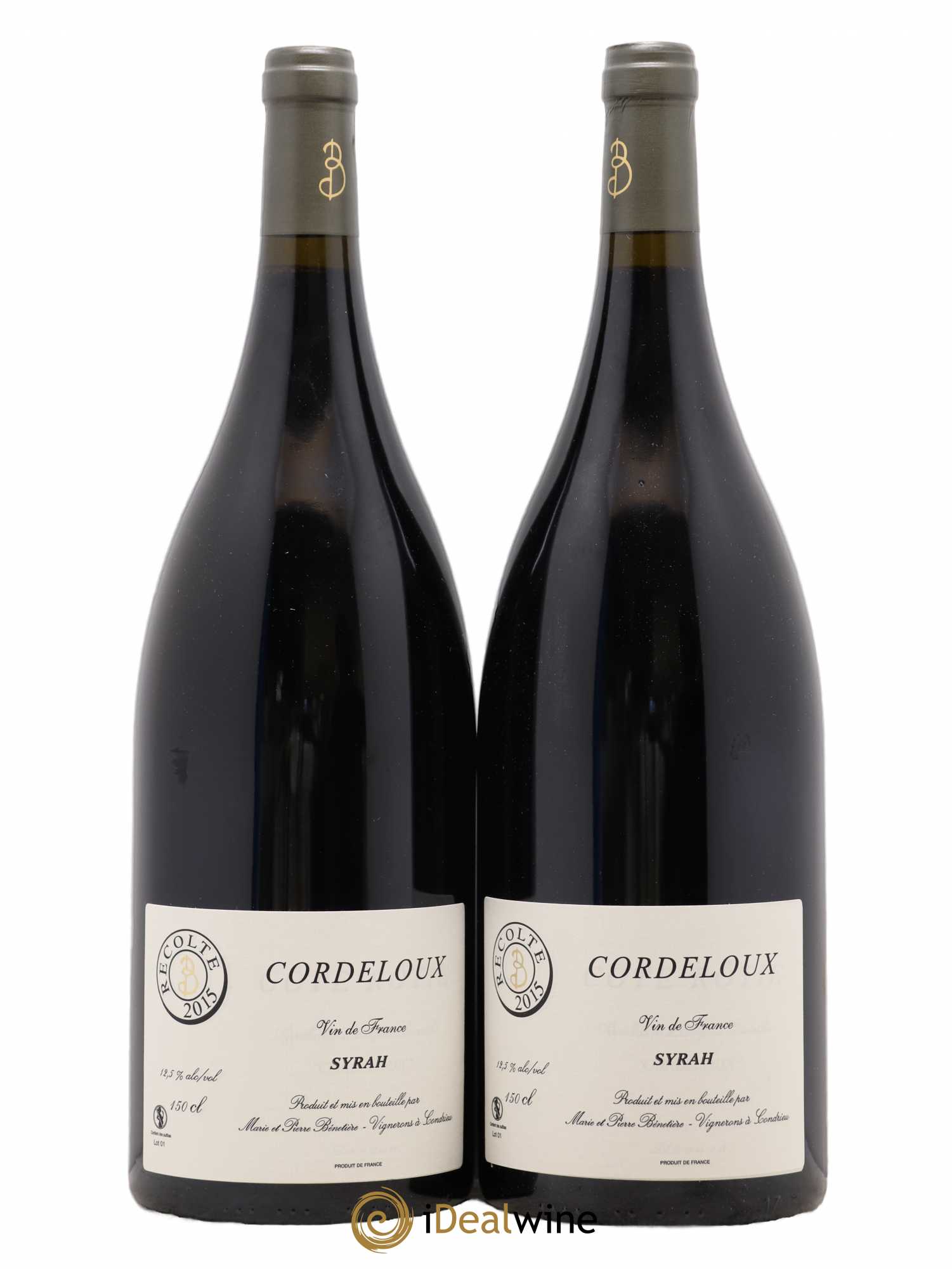 Vin de France Syrah Cordeloux Marie et Pierre Bénetière (Domaine) 2015 - Lot de 2 magnums - 0
