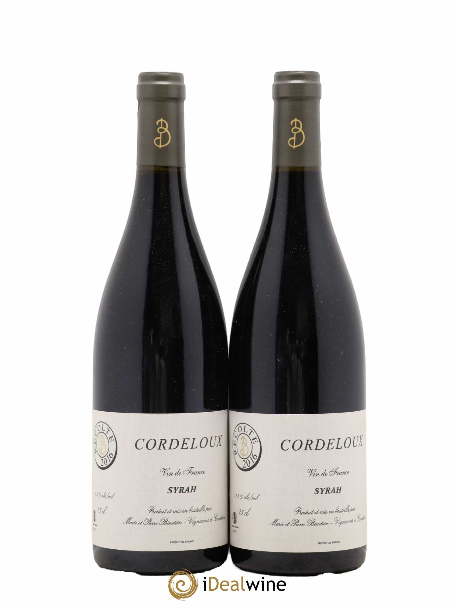 Vin de France Syrah Cordeloux Marie et Pierre Bénetière (Domaine) 2016 - Lot de 2 bouteilles - 0
