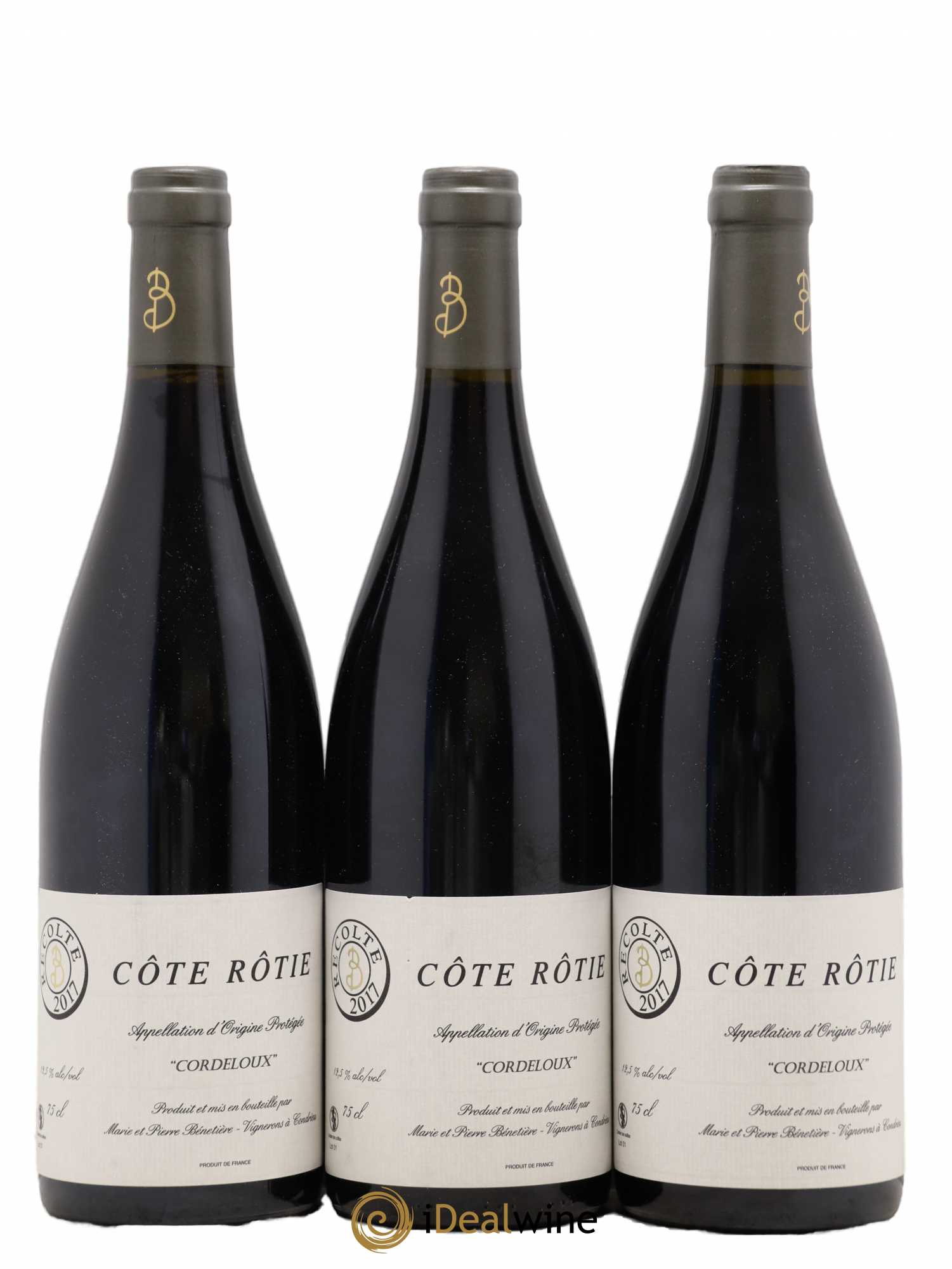 Côte-Rôtie Cordeloux Marie et Pierre Bénetière (Domaine) 2017 - Lot de 3 bouteilles - 0