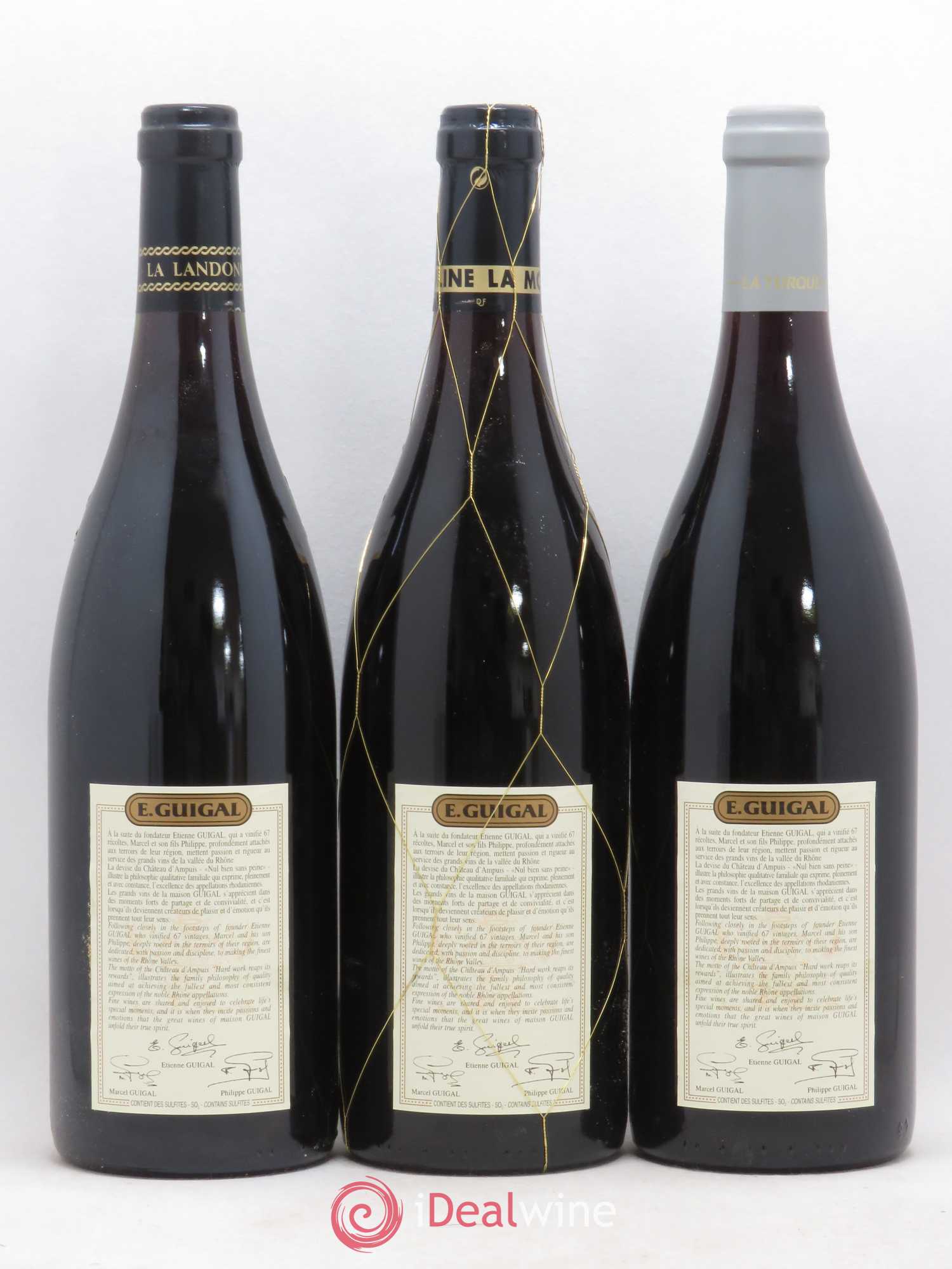 Côte-Rôtie Guigal Trilogie La Turque - La Landonne - La Mouline 2001 - Lot de 3 bouteilles - 1