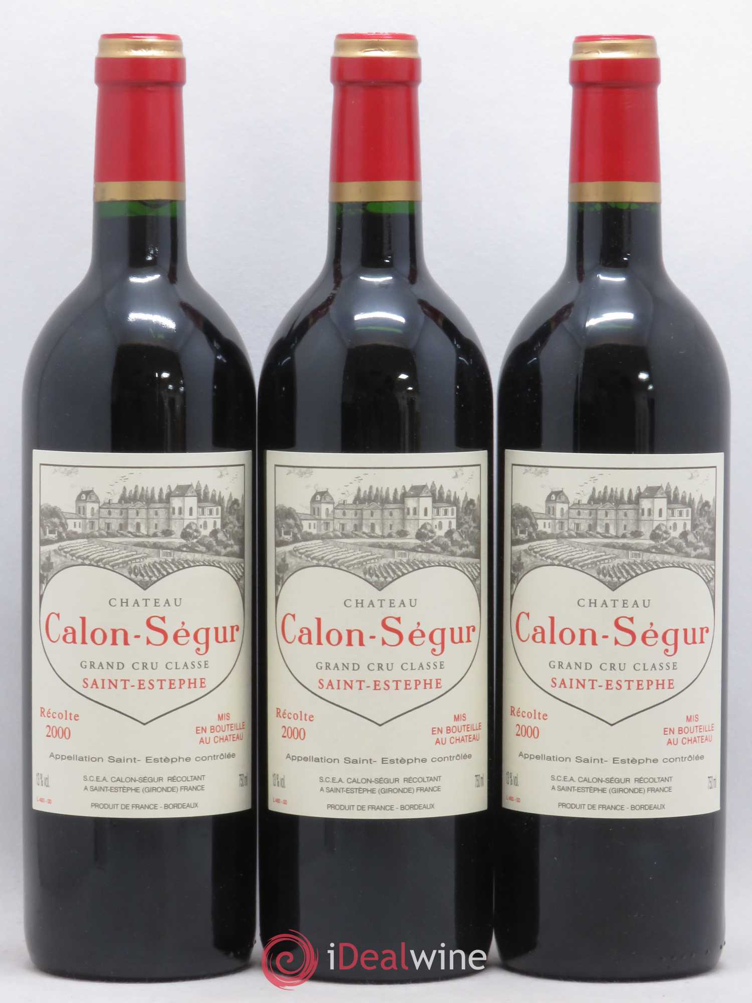 Château Calon Ségur 3ème Grand Cru Classé 2000 - Lot de 3 bouteilles - 0