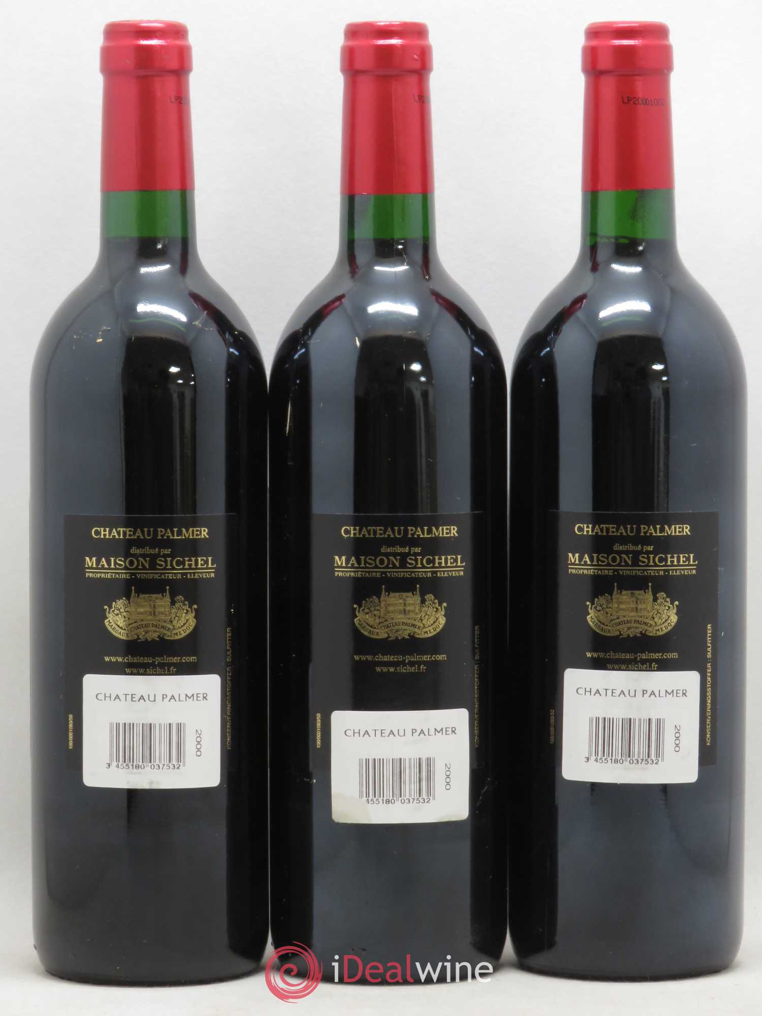 Château Palmer 3ème Grand Cru Classé 2000 - Lot de 3 bouteilles - 1