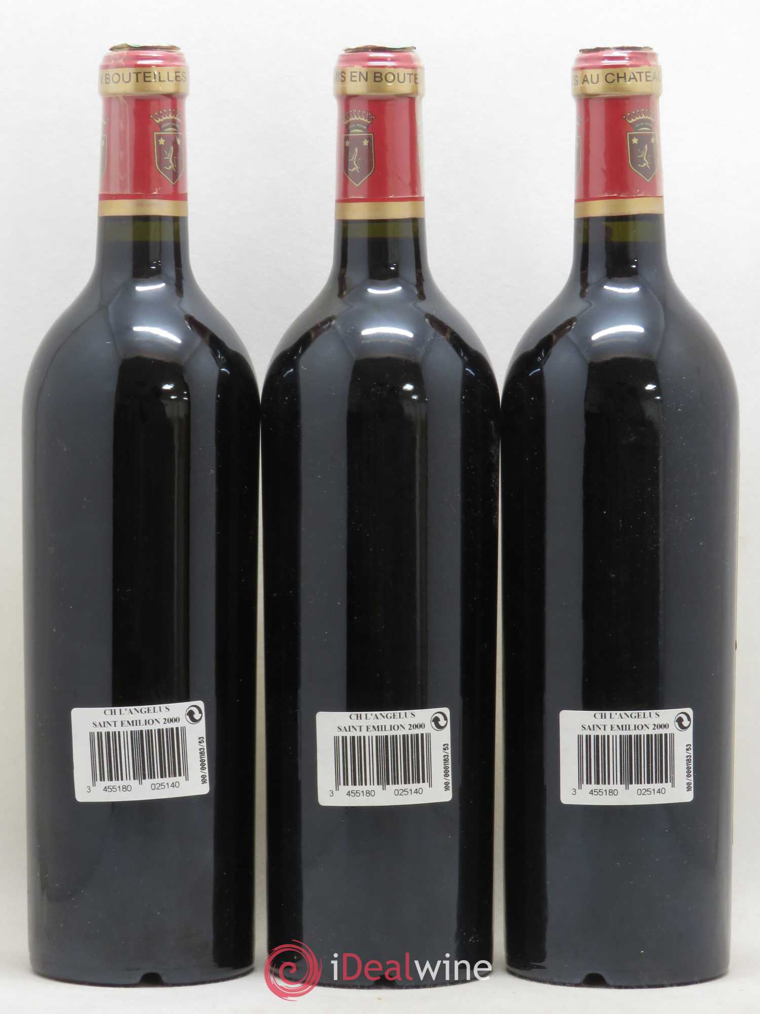 Château Angélus 1er Grand Cru Classé A 2000 - Lot de 3 bouteilles - 1