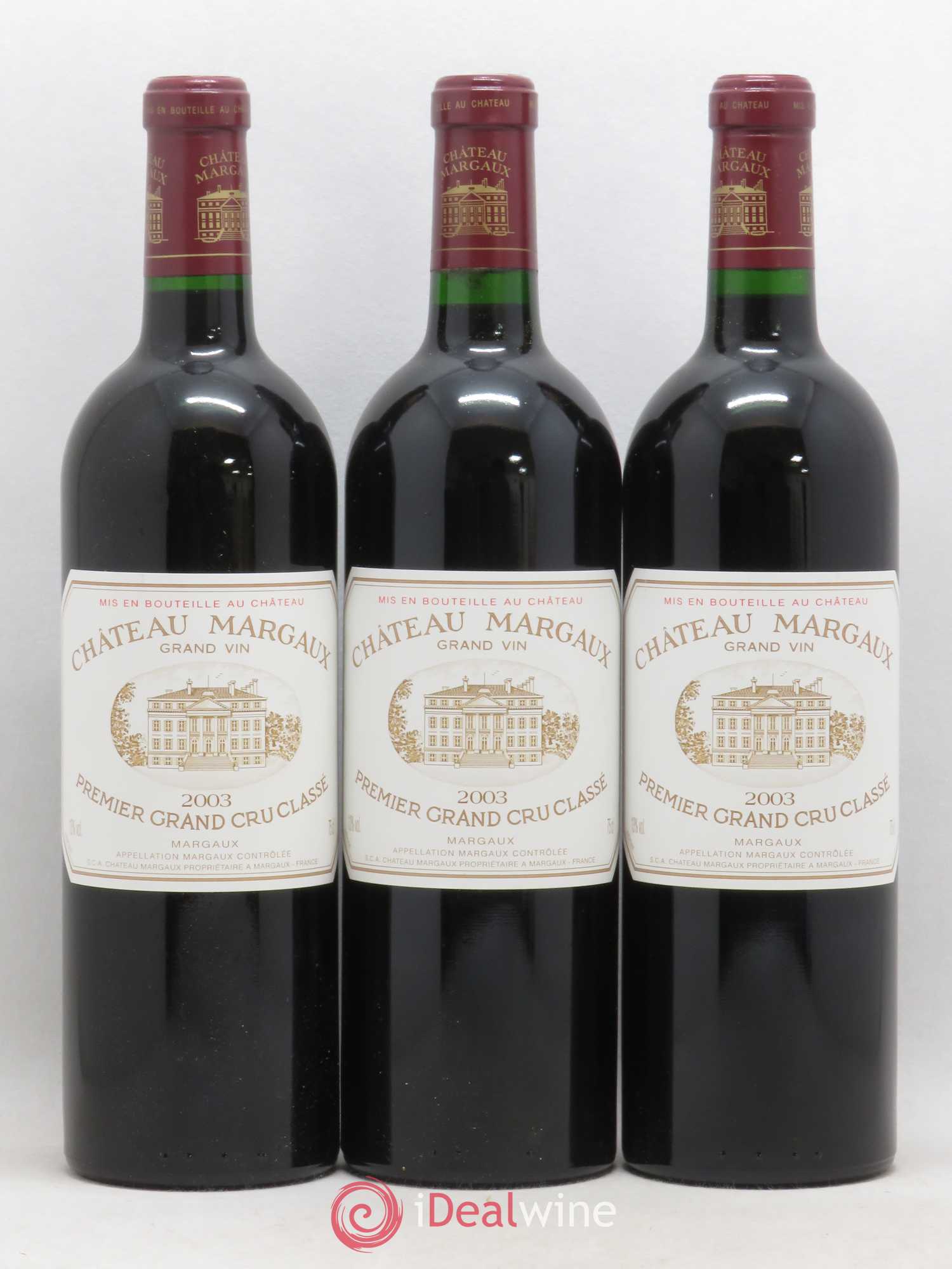 Château Margaux 1er Grand Cru Classé 2003 - Lot de 3 bouteilles - 0