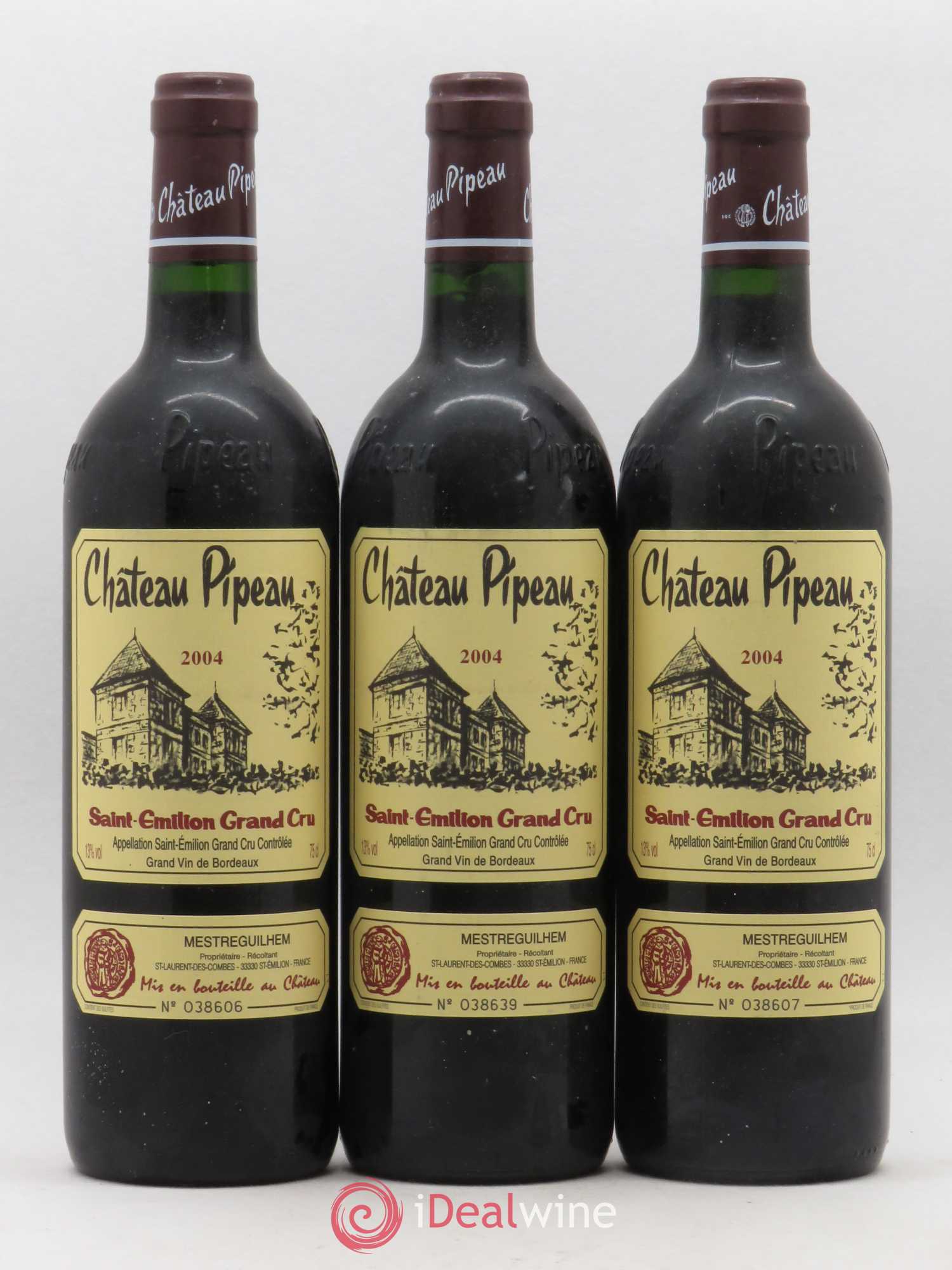 Château Pipeau 2004 - Lot de 3 bouteilles - 0